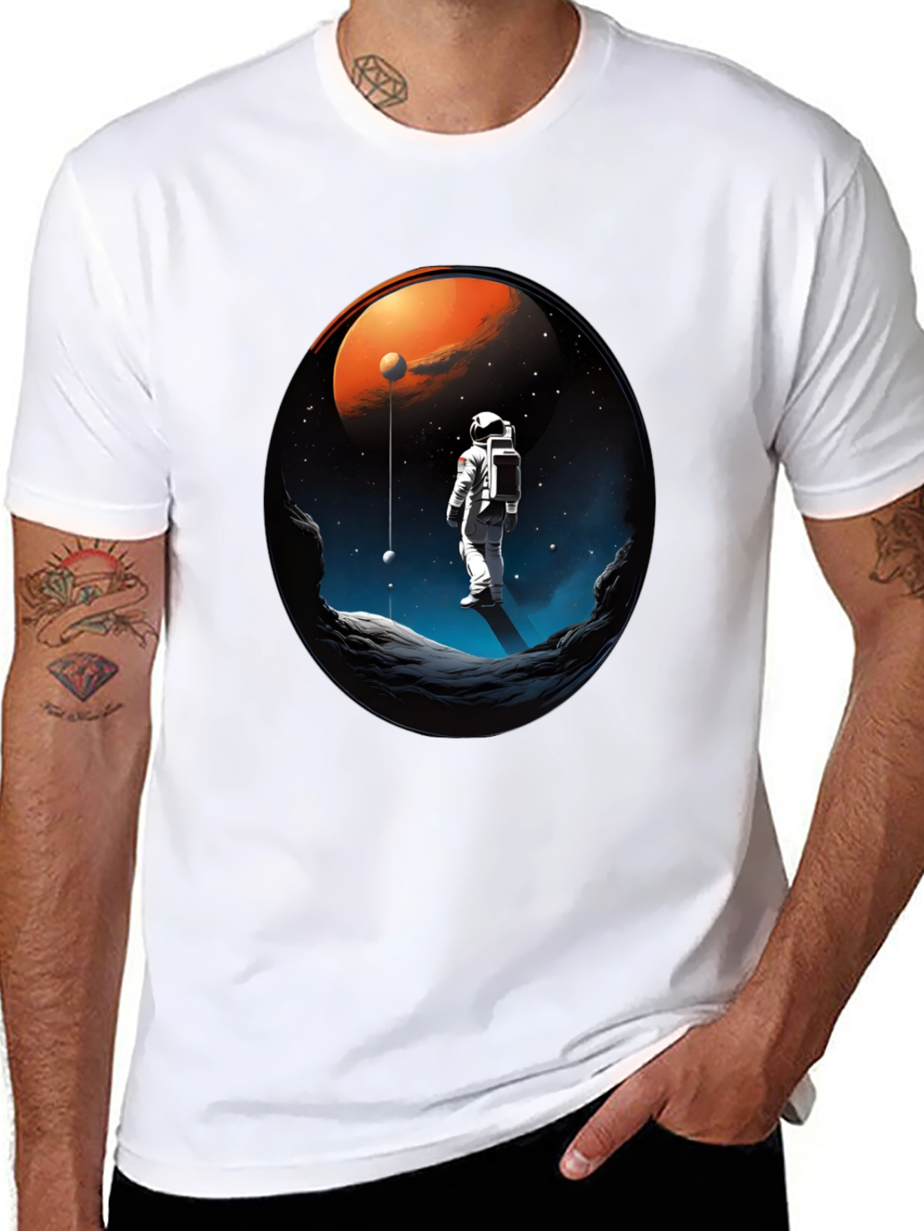 Astronaut Graphic T-Shirt - Space Exploration Design