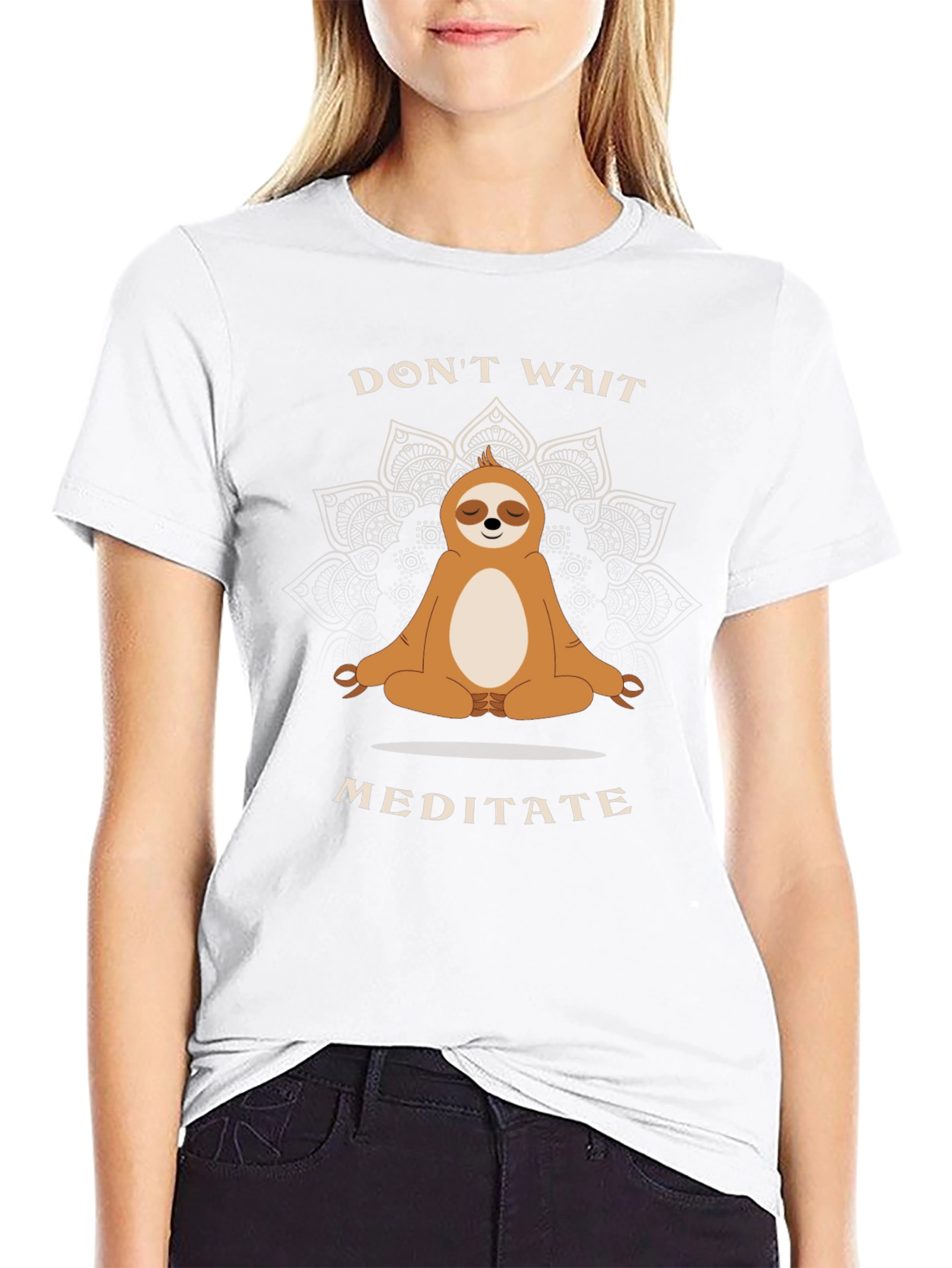 Meditating Sloth Graphic Tee - Relax and Unwind