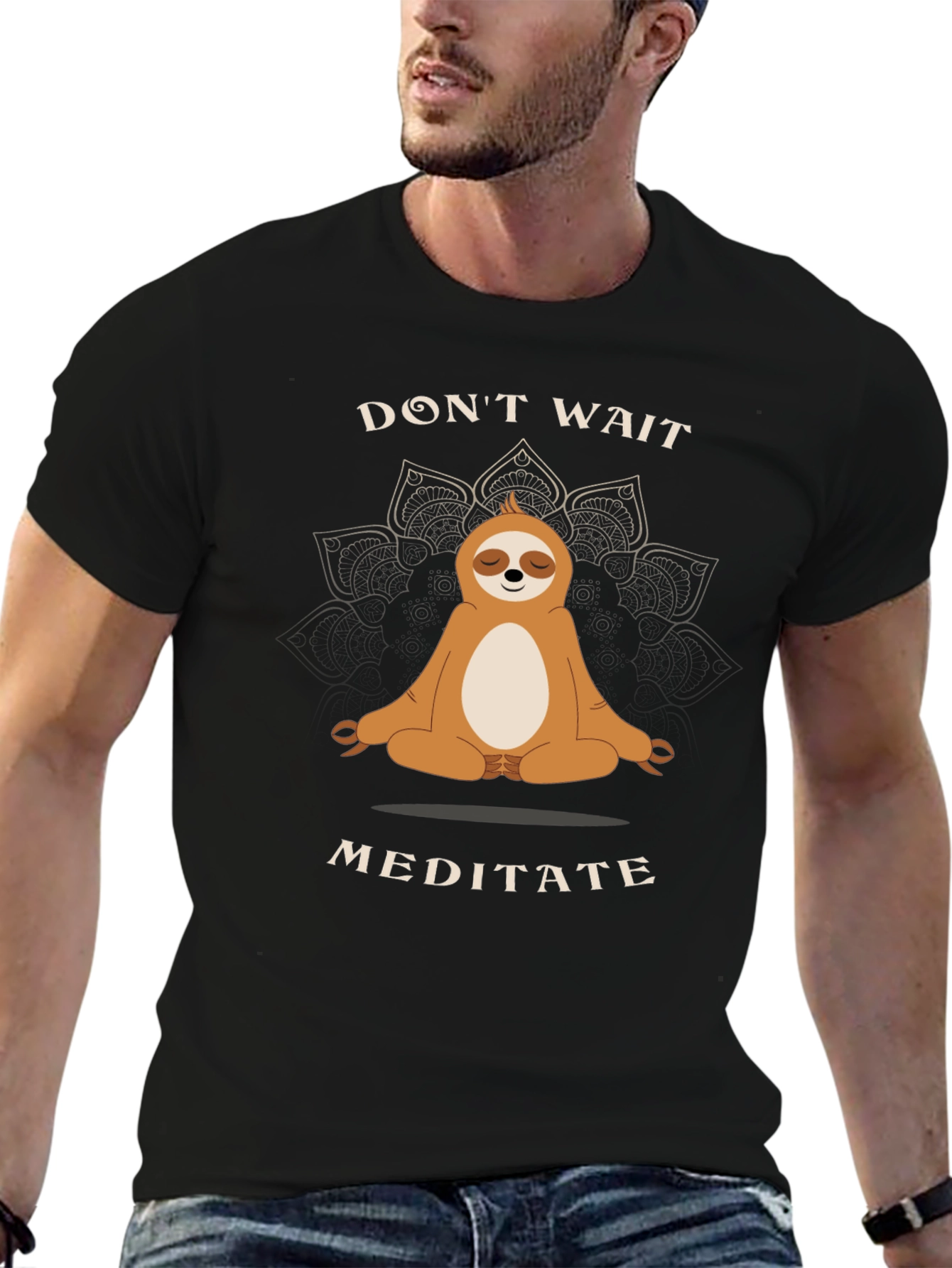 Meditating Sloth Graphic Tee - Relax and Unwind