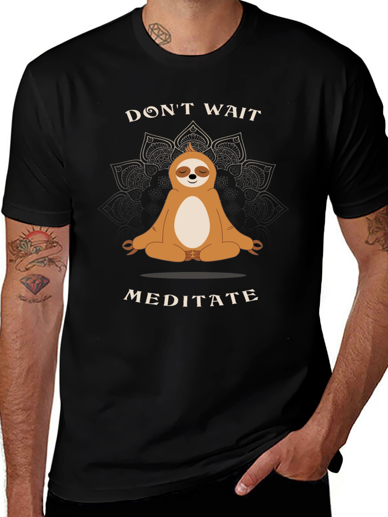 Meditating Sloth Graphic Tee - Relax and Unwind