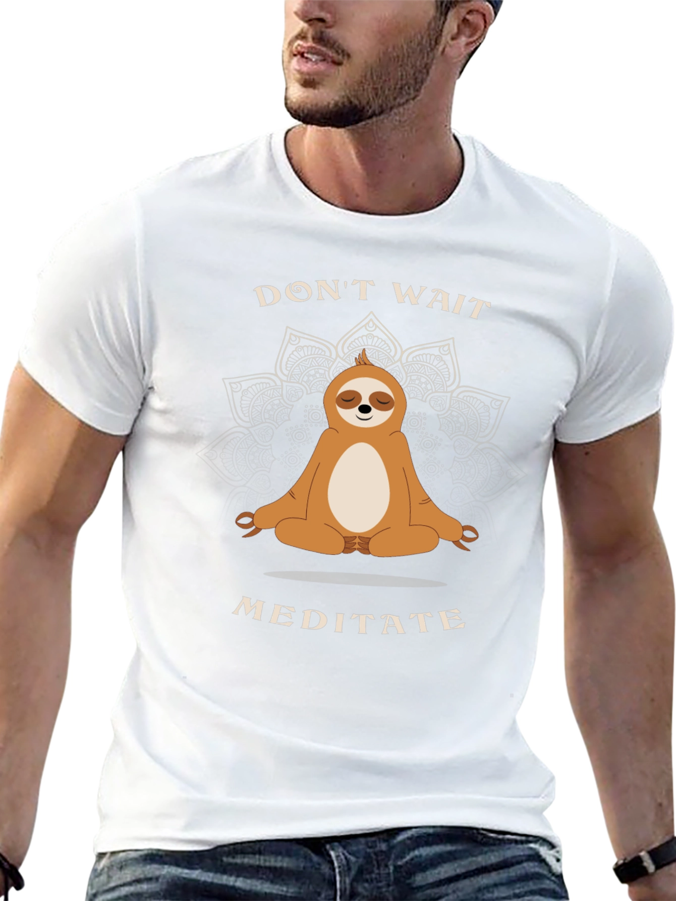 Meditating Sloth Graphic Tee - Relax and Unwind