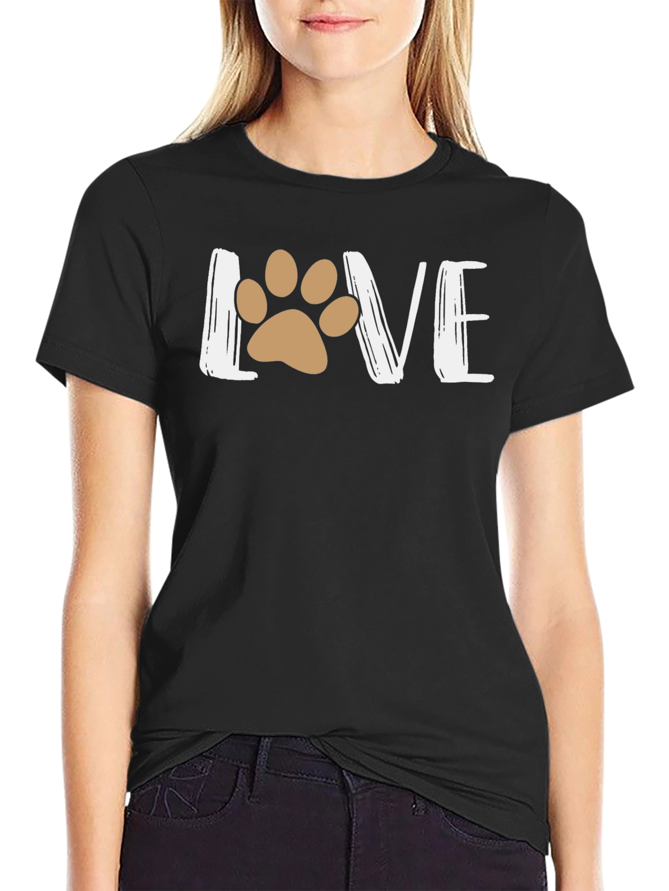 Love Paw Print Graphic T-Shirt