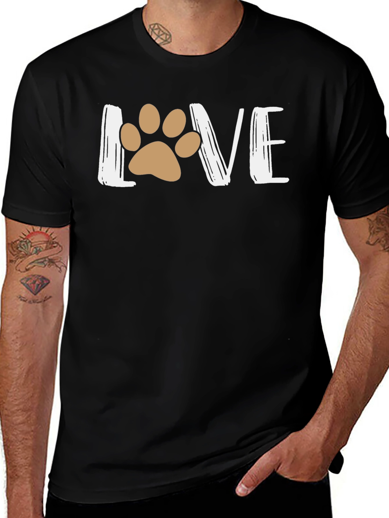 Love Paw Print Graphic T-Shirt