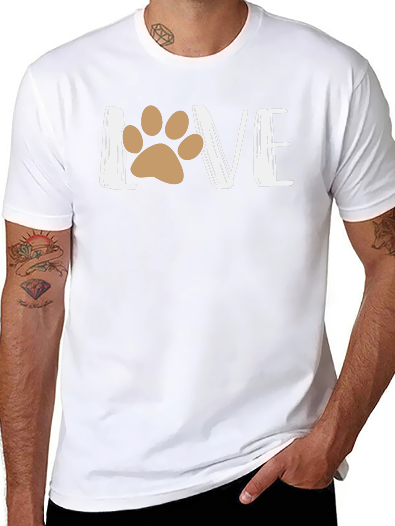 Love Paw Print Graphic T-Shirt