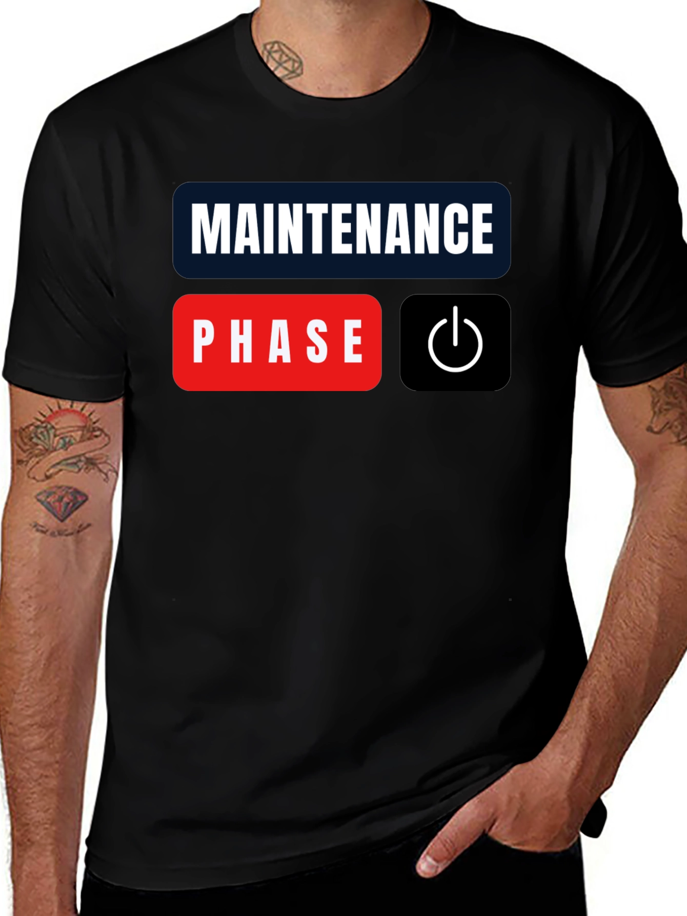 Maintenance Phase Mode On Black T-Shirt