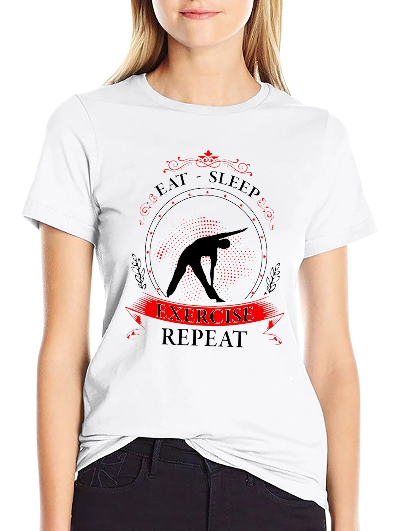 Eat Sleep Exercise Repeat Graphic T-Shirt