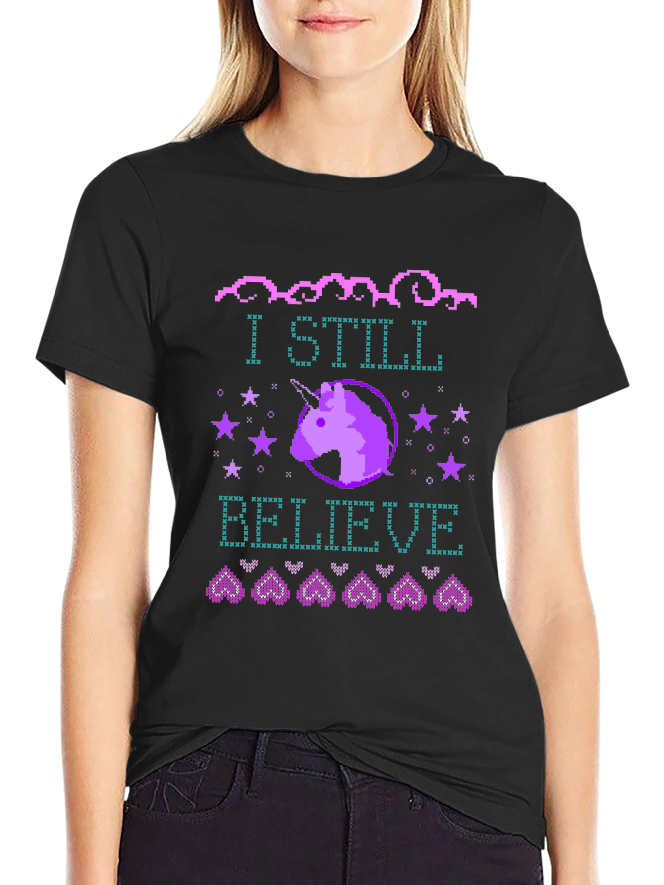 Unicorn I Still Believe Graphic T-Shirt