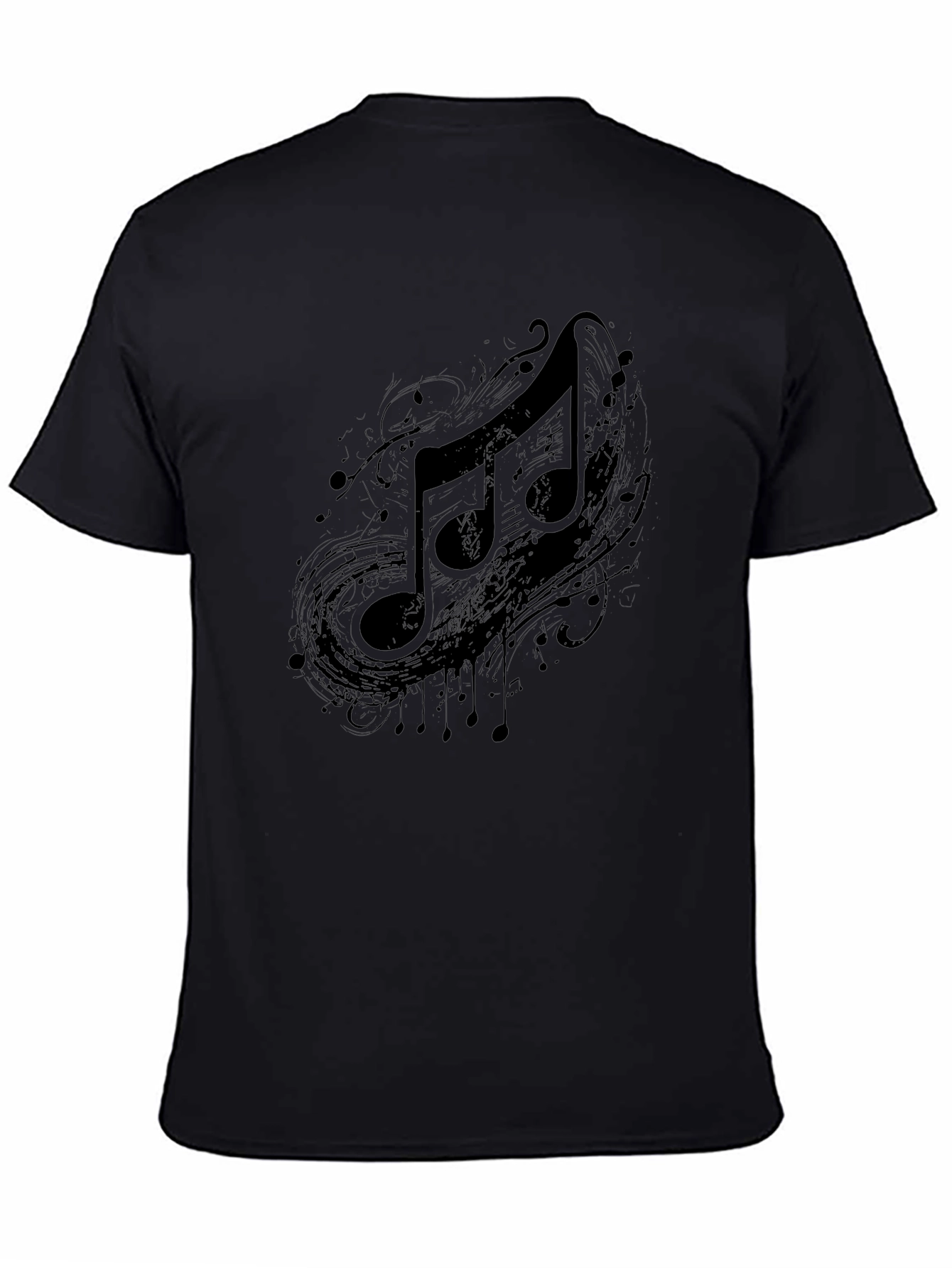 Musical Note Graphic Black T-Shirt