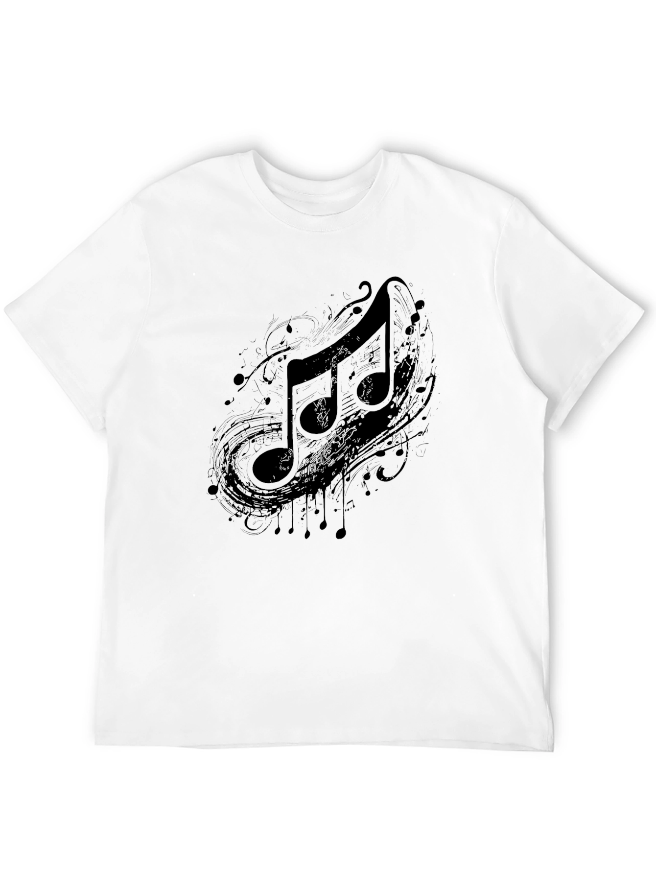 Musical Note Graphic Black T-Shirt