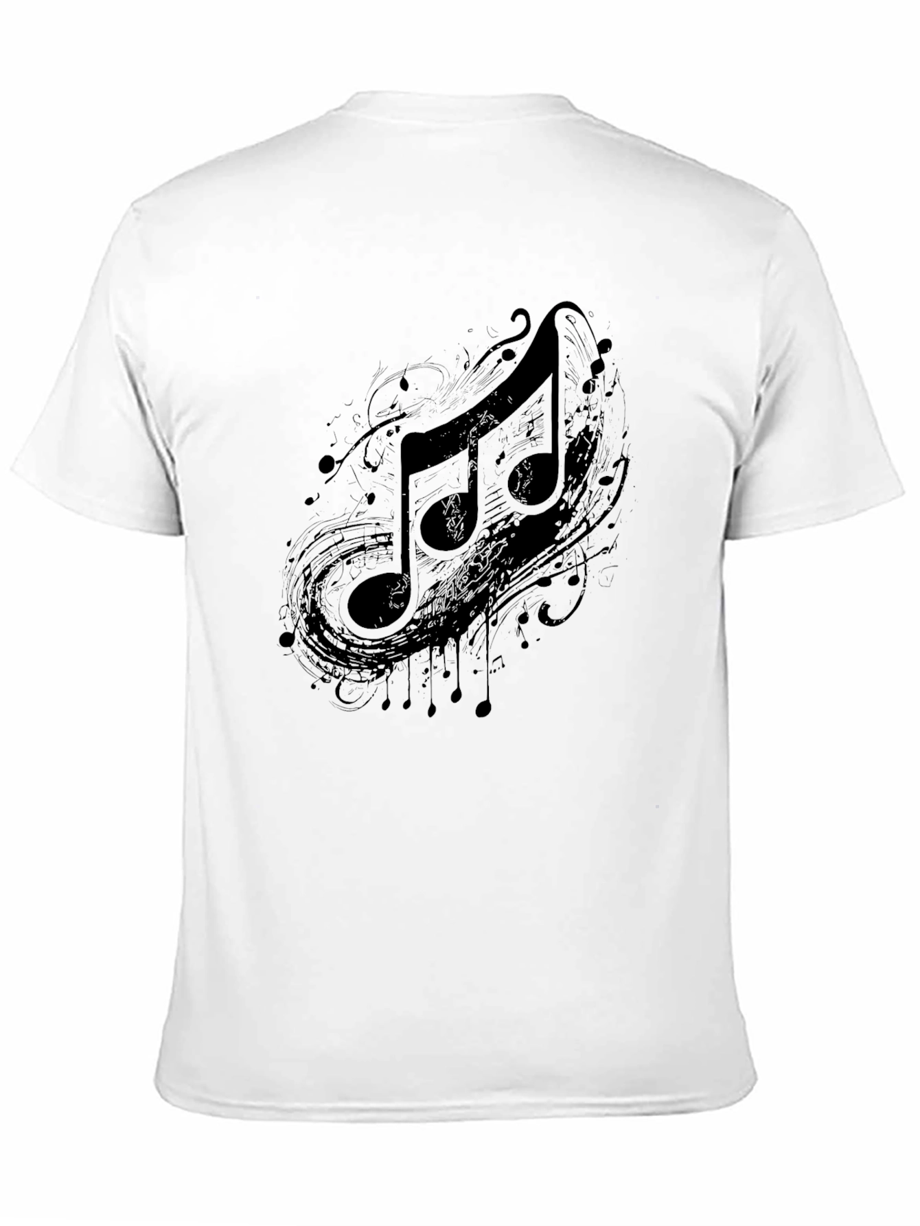 Musical Note Graphic Black T-Shirt