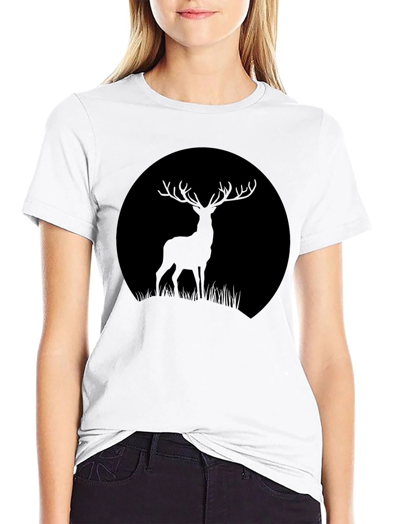 Deer Silhouette T-Shirt - Black Graphic Tee