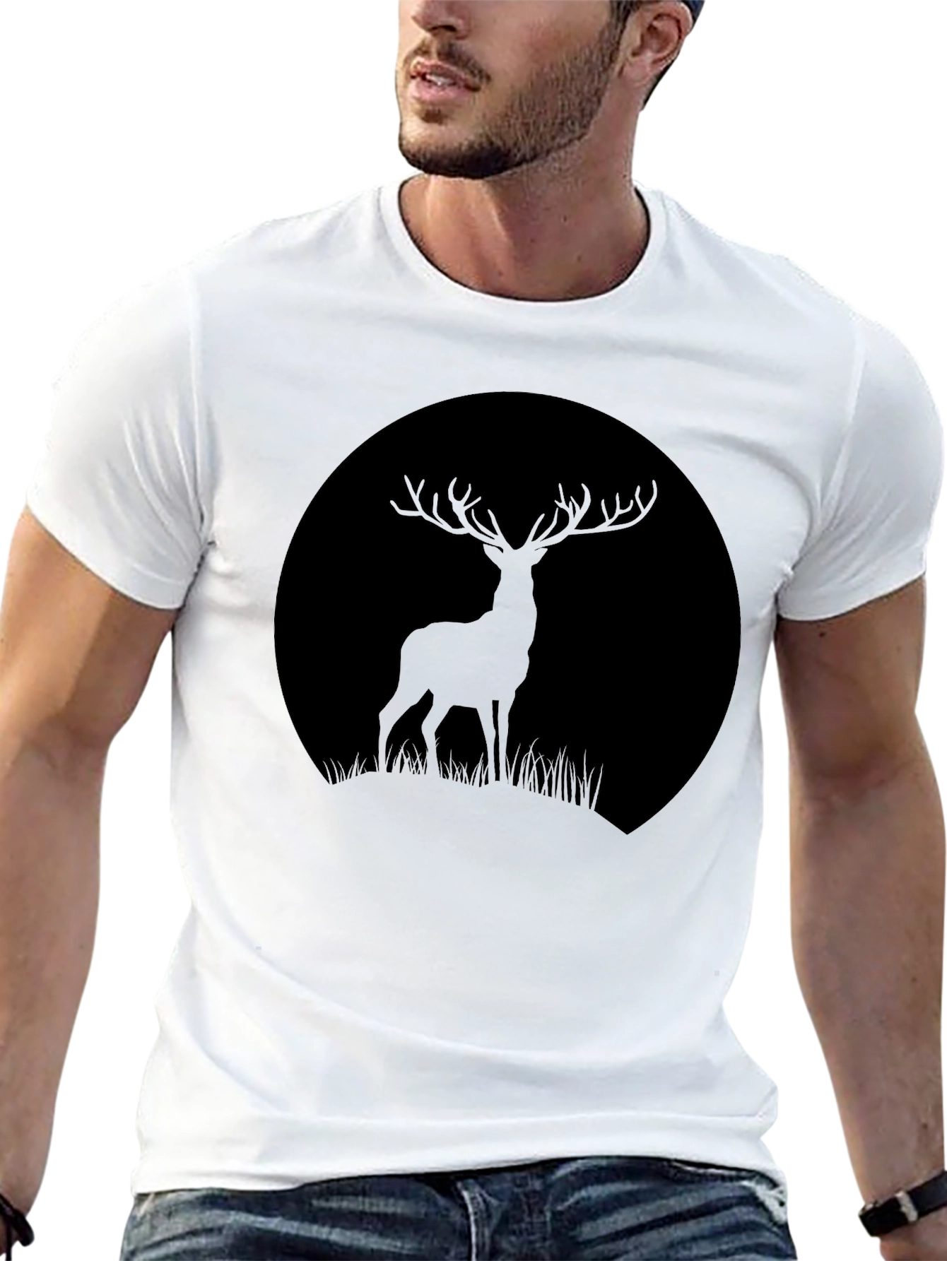 Deer Silhouette T-Shirt - Black Graphic Tee