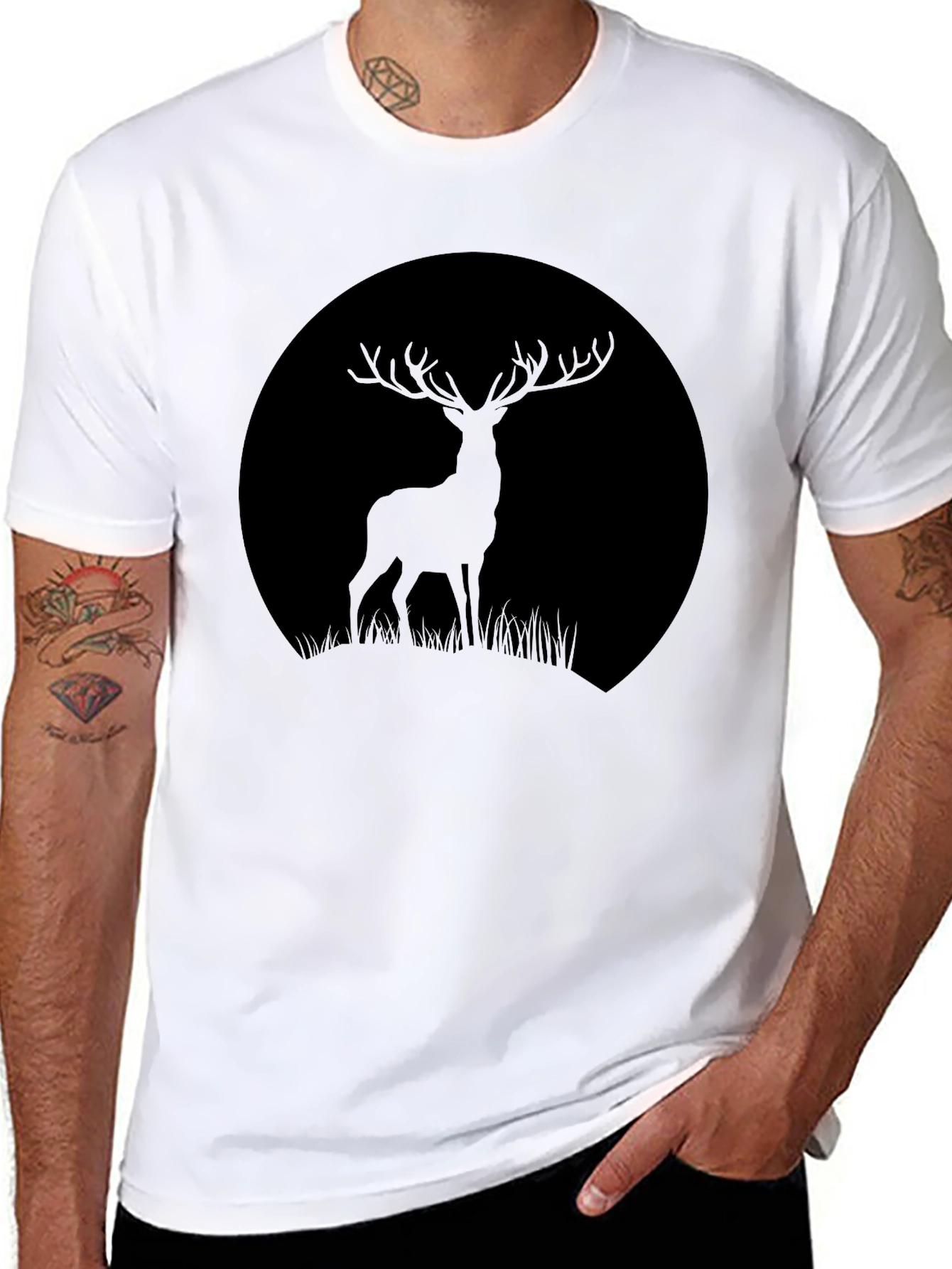 Deer Silhouette T-Shirt - Black Graphic Tee