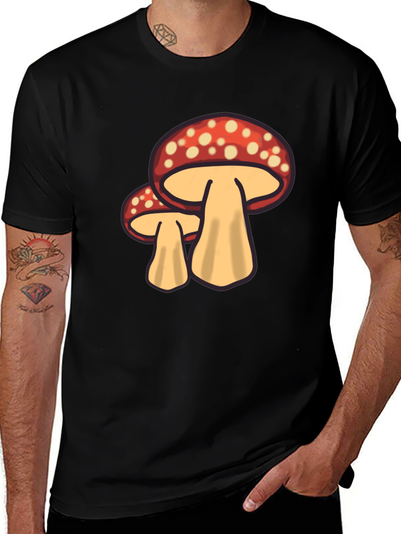 Mushroom Graphic T-Shirt - Funky Nature Tee