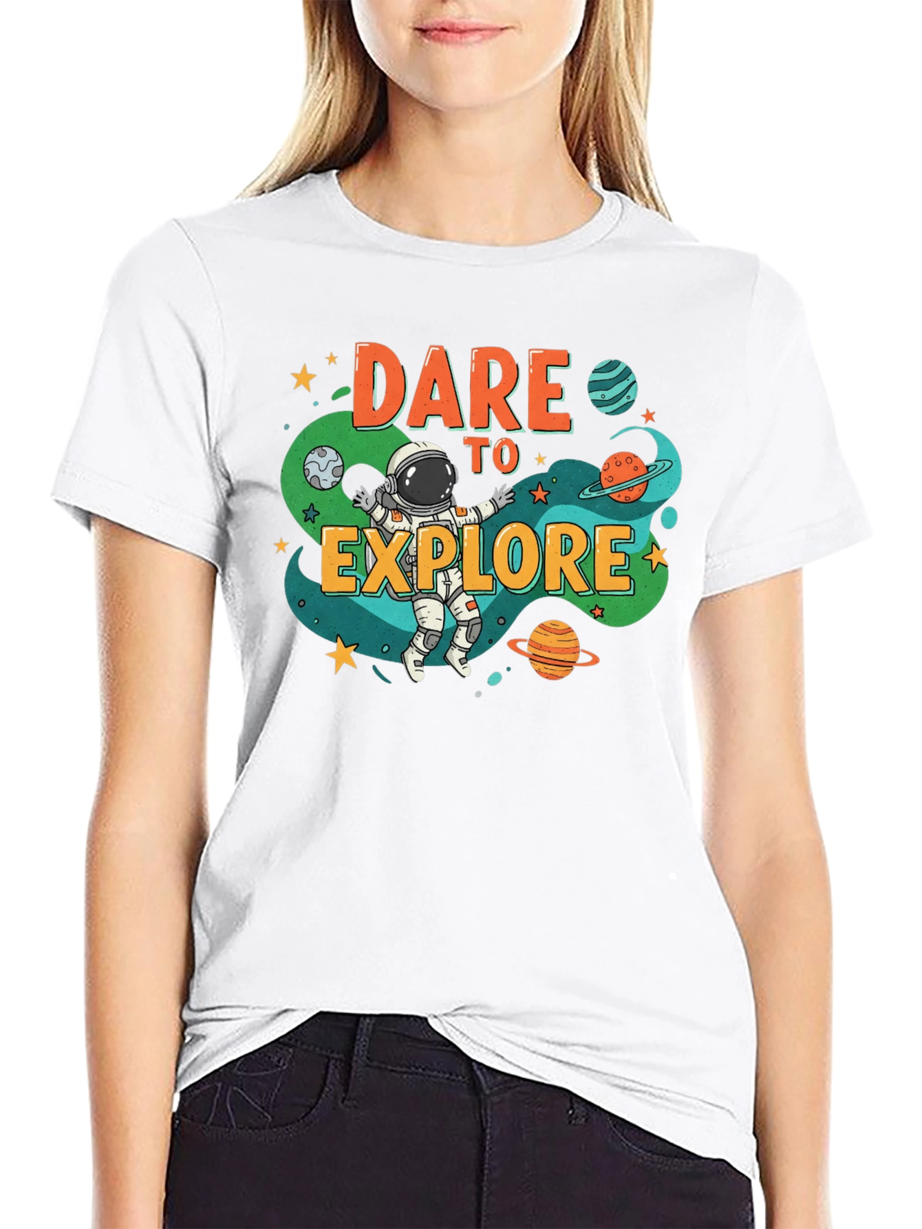 Dare to Explore Space Graphic T-Shirt