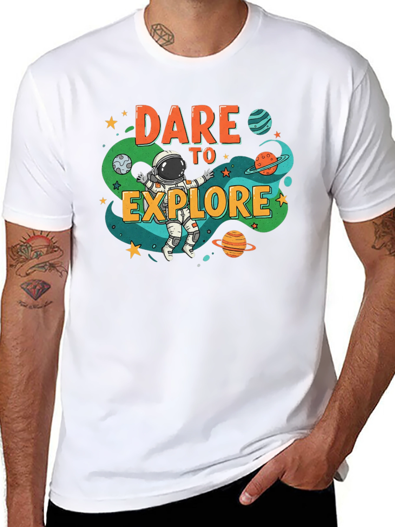 Dare to Explore Space Graphic T-Shirt