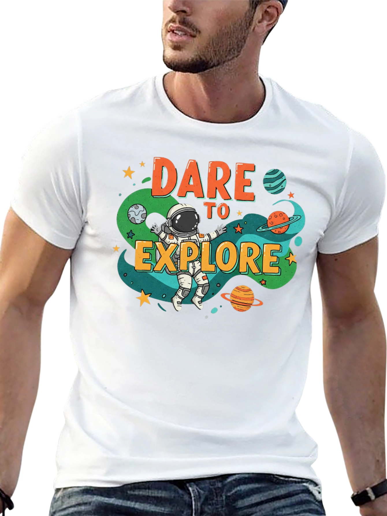 Dare to Explore Space Graphic T-Shirt