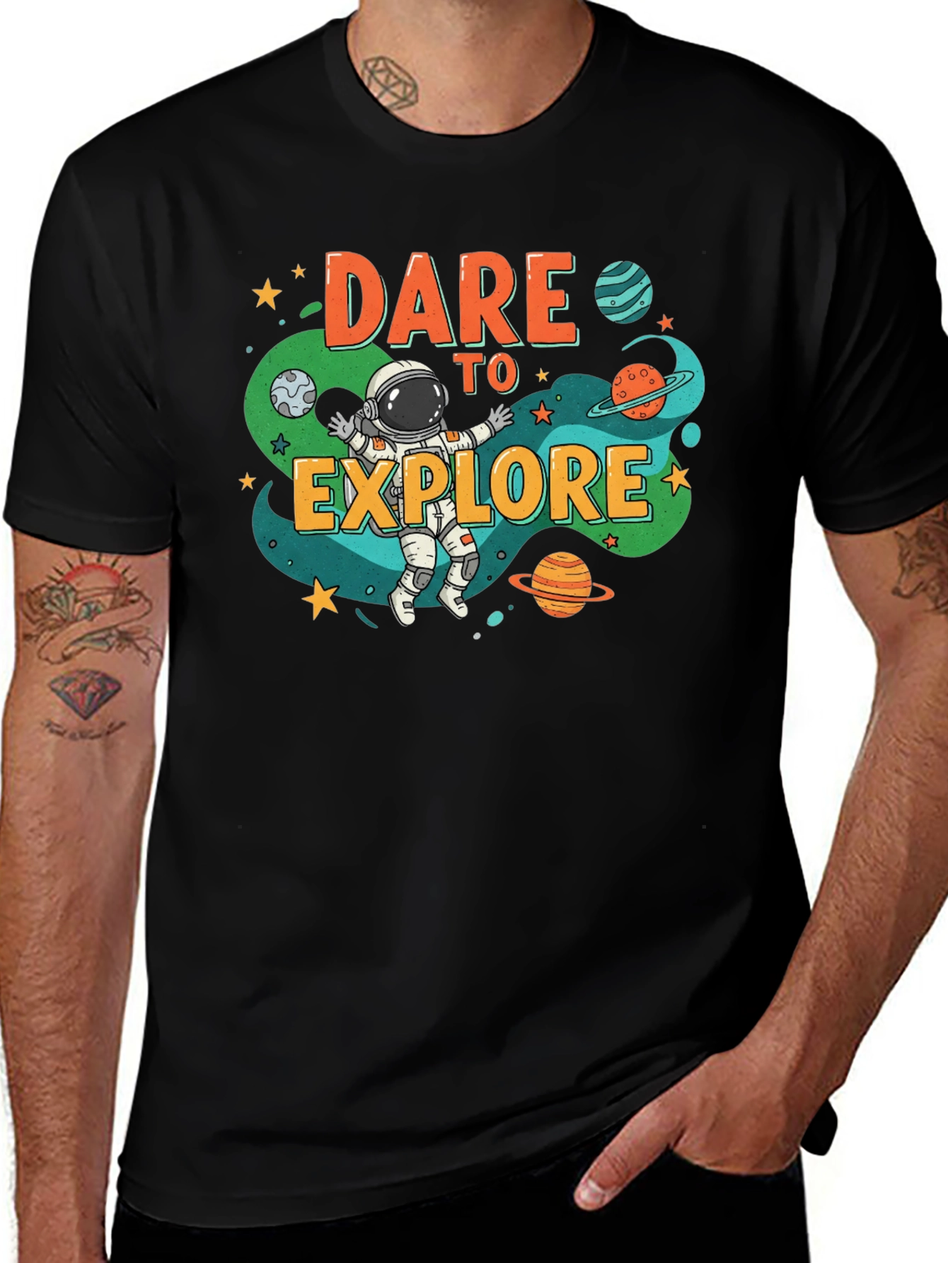 Dare to Explore Space Graphic T-Shirt