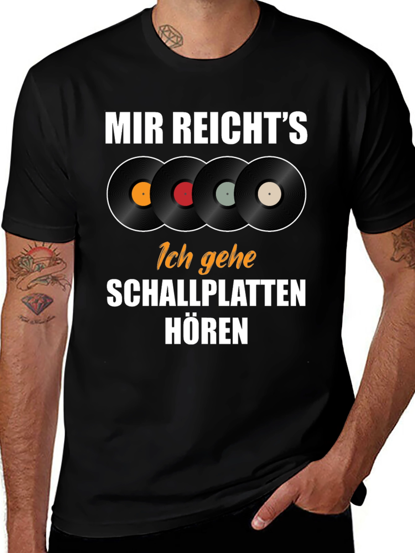 Mir Reichts Schallplatten Horen Black T-Shirt