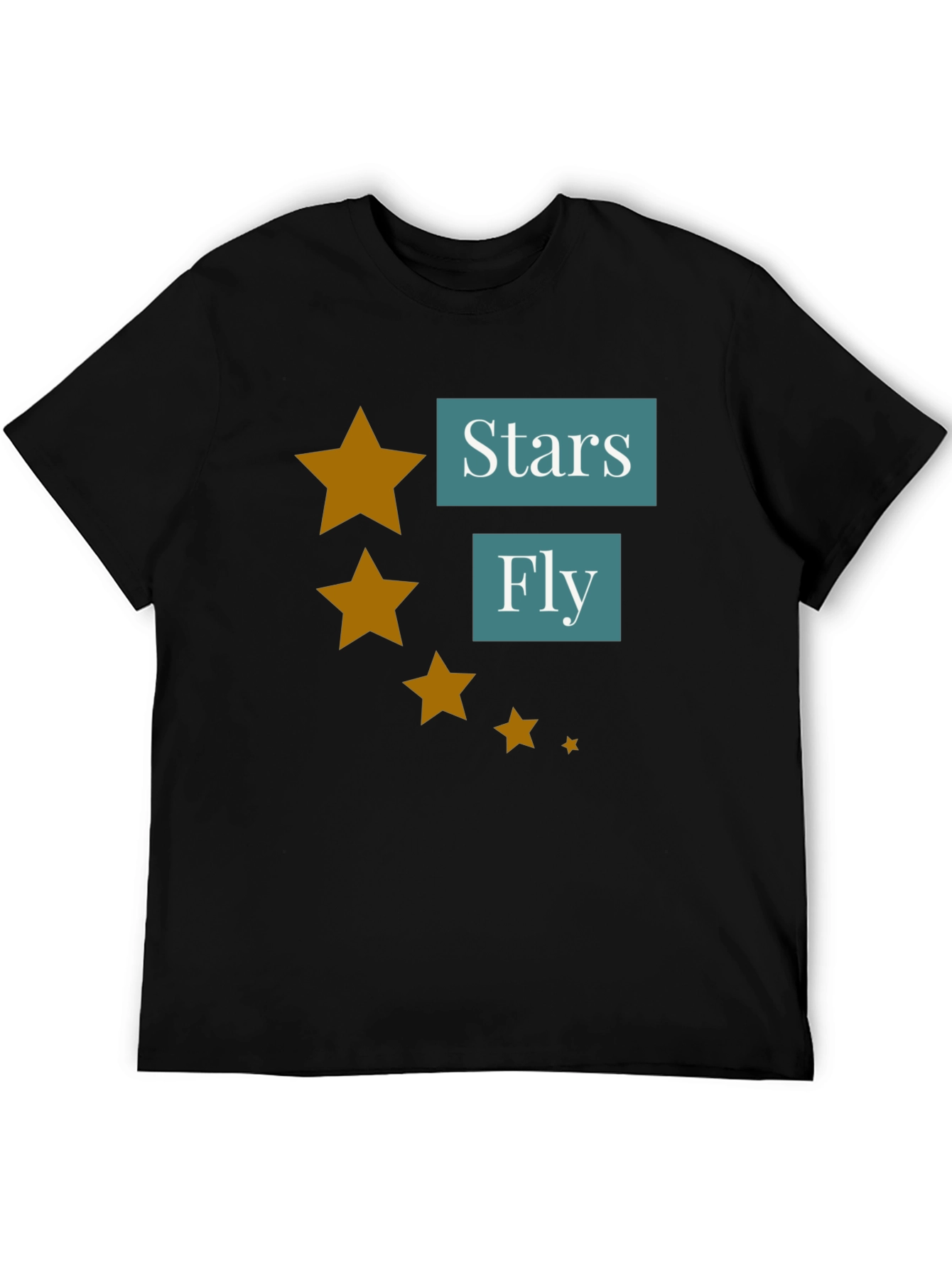 Stars Fly T-Shirt - Casual Black Tee