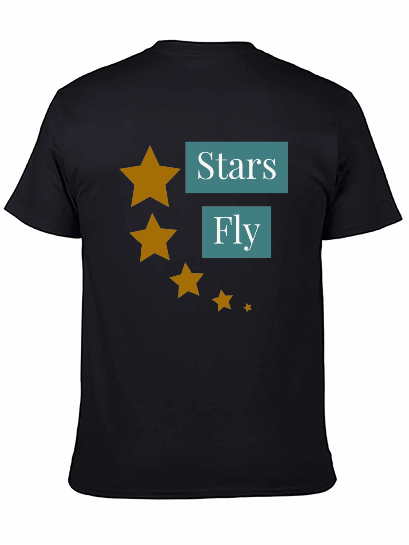 Stars Fly T-Shirt - Casual Black Tee