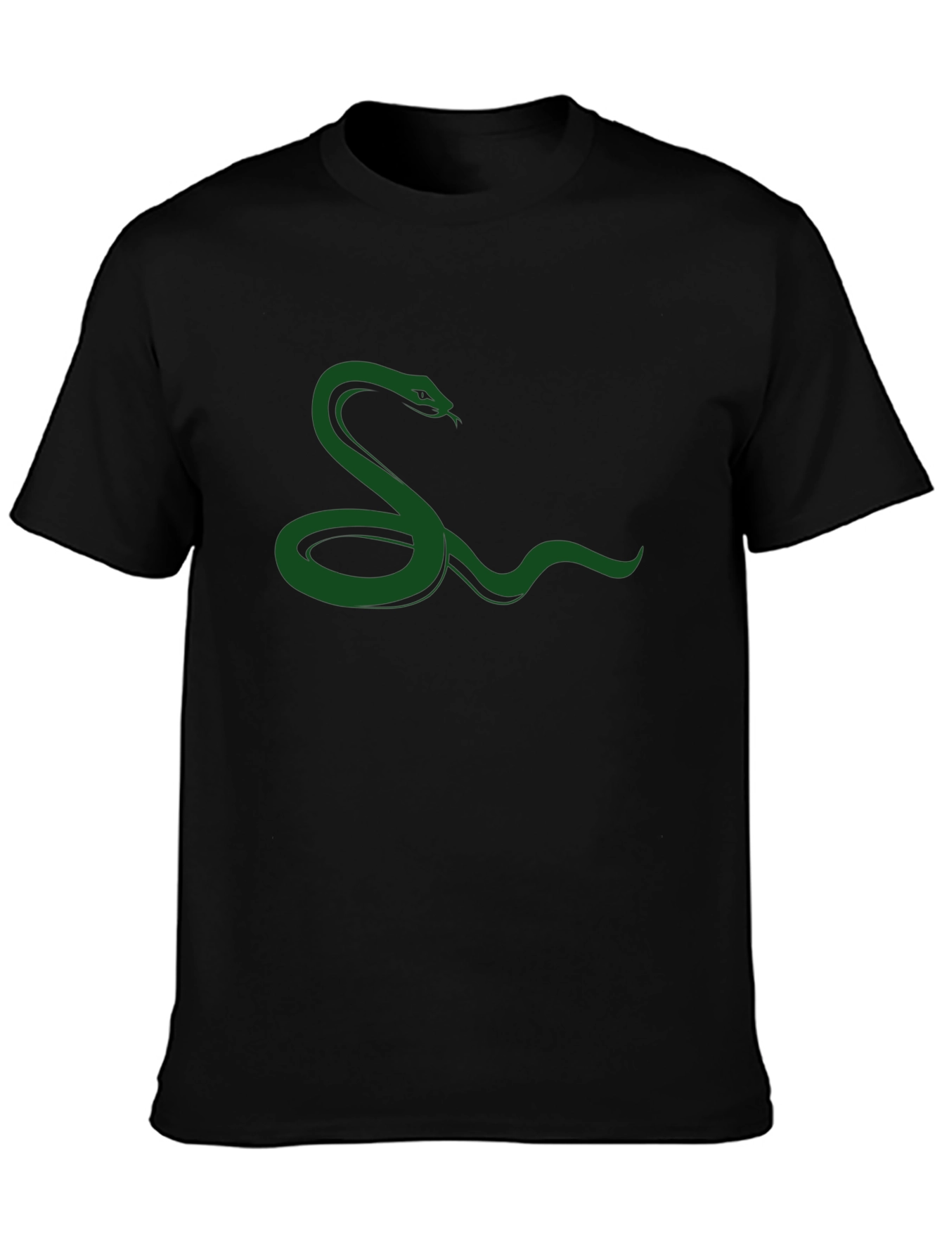 Green Snake Graphic Black T-Shirt