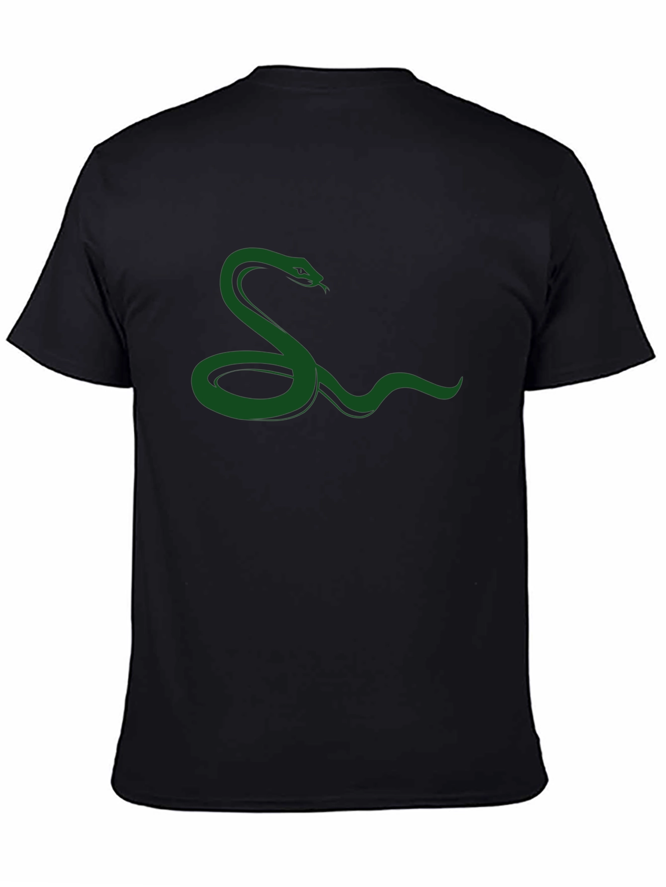 Green Snake Graphic Black T-Shirt