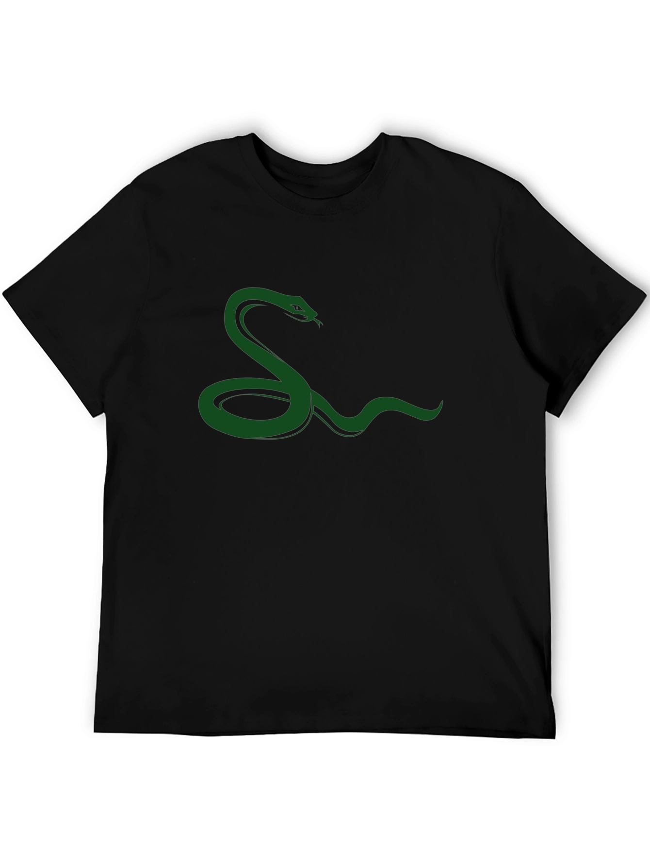 Green Snake Graphic Black T-Shirt