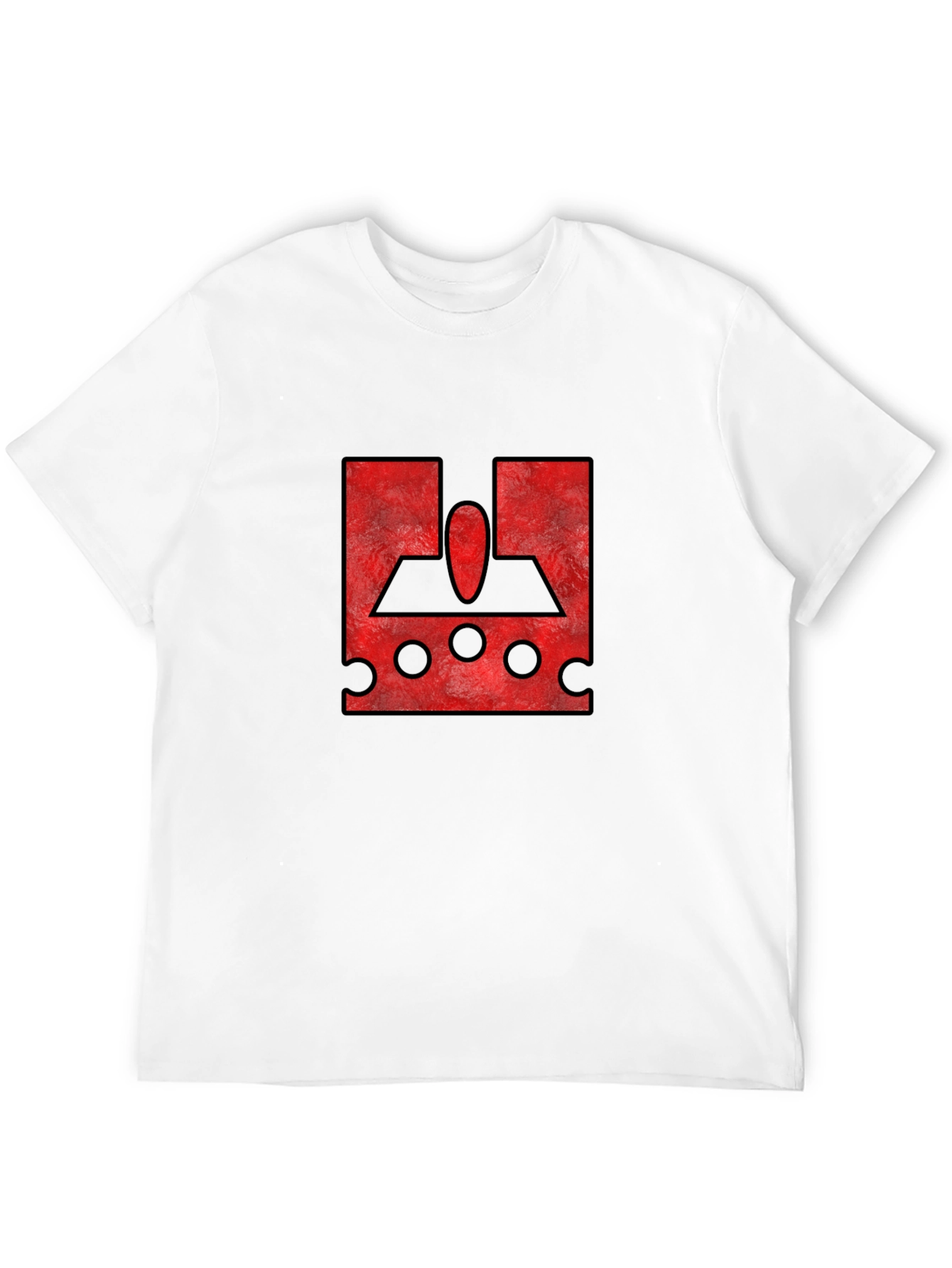 Red Graphic Print Black T-Shirt