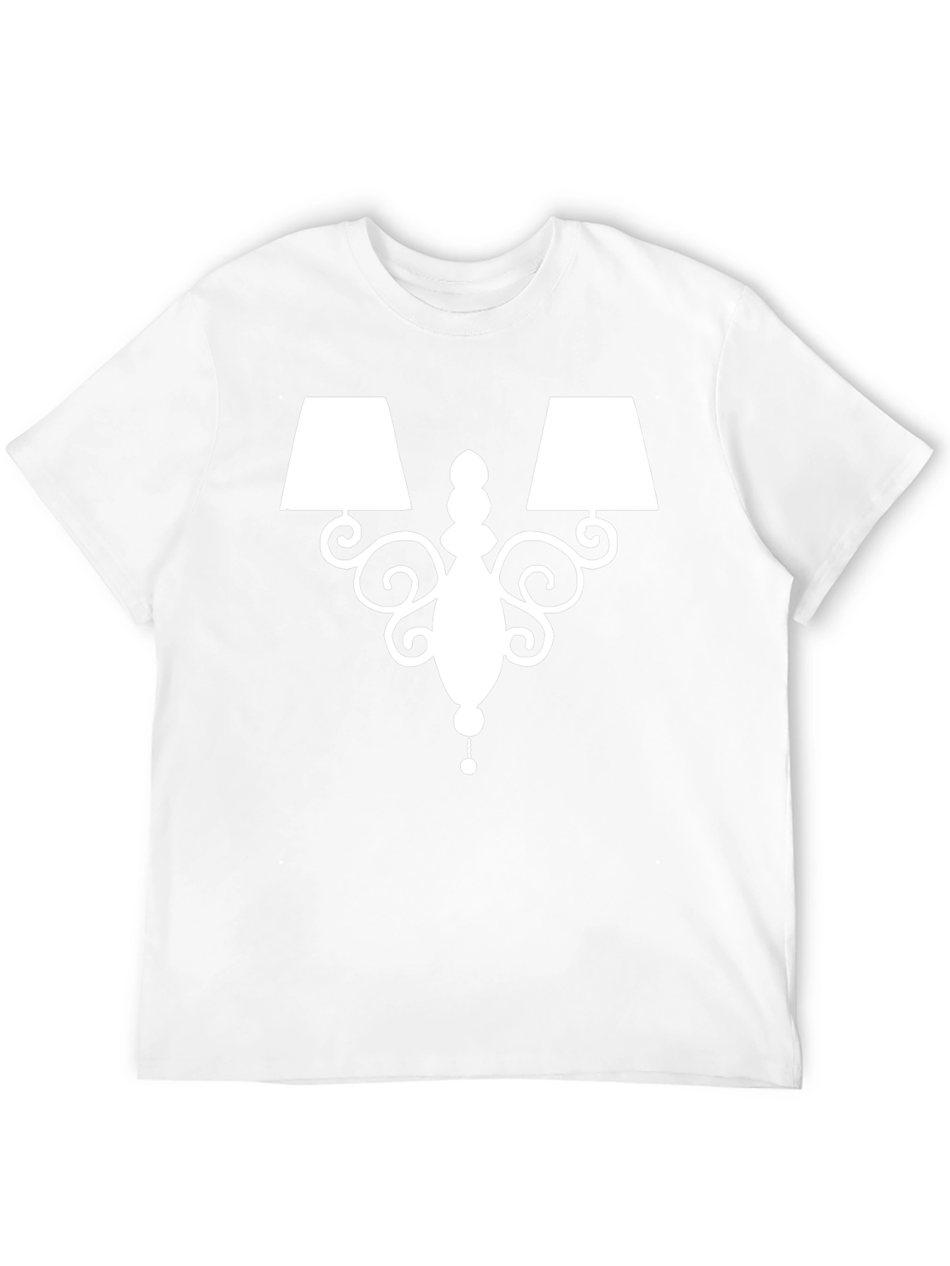 Elegant Lamp Graphic Tee - Soft Black Cotton Shirt
