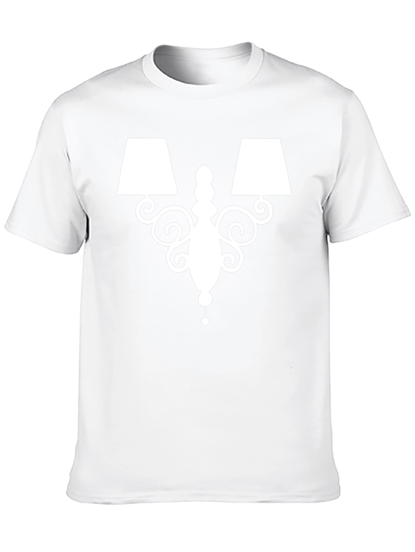 Elegant Lamp Graphic Tee - Soft Black Cotton Shirt