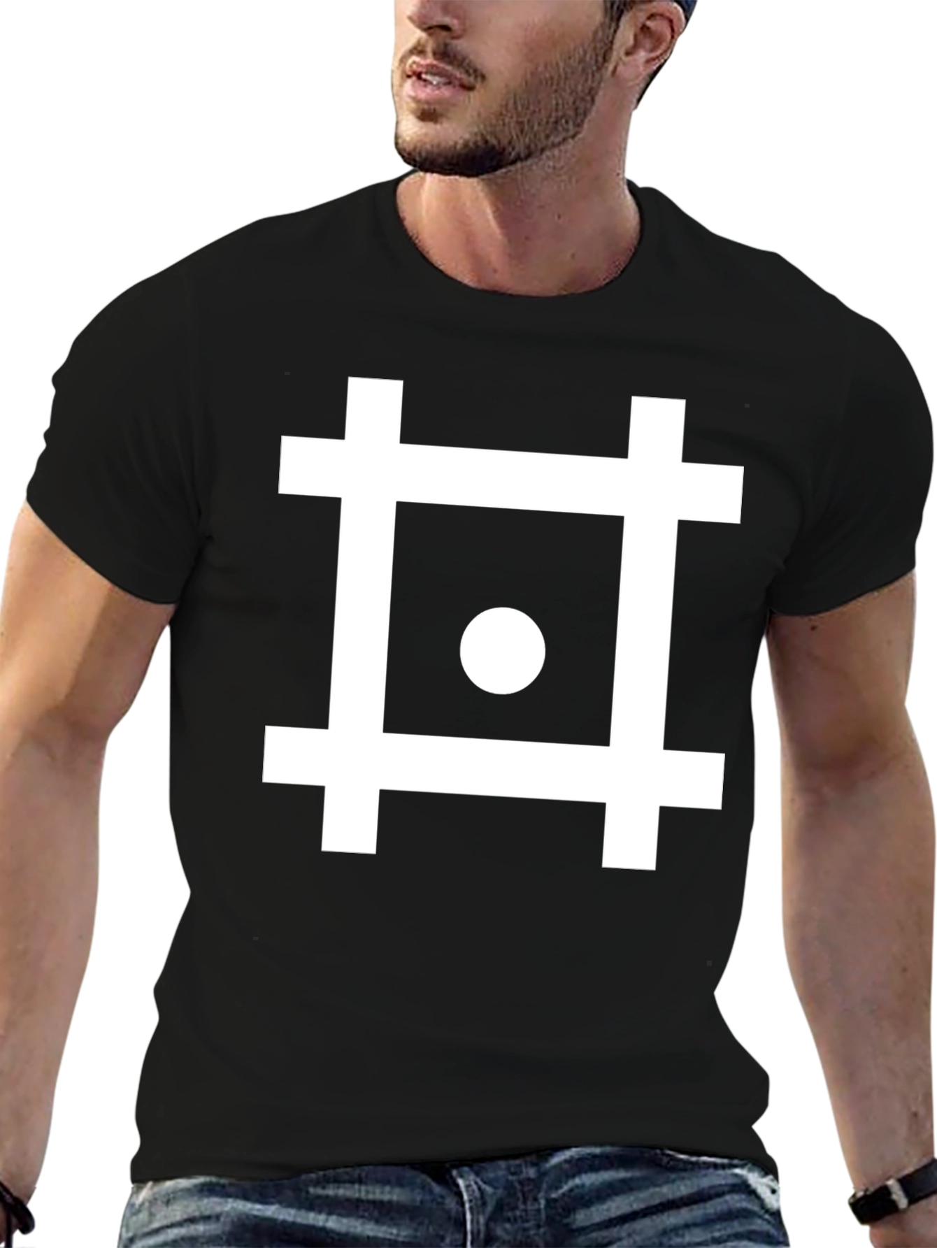 Geometric Symbol Black T-Shirt