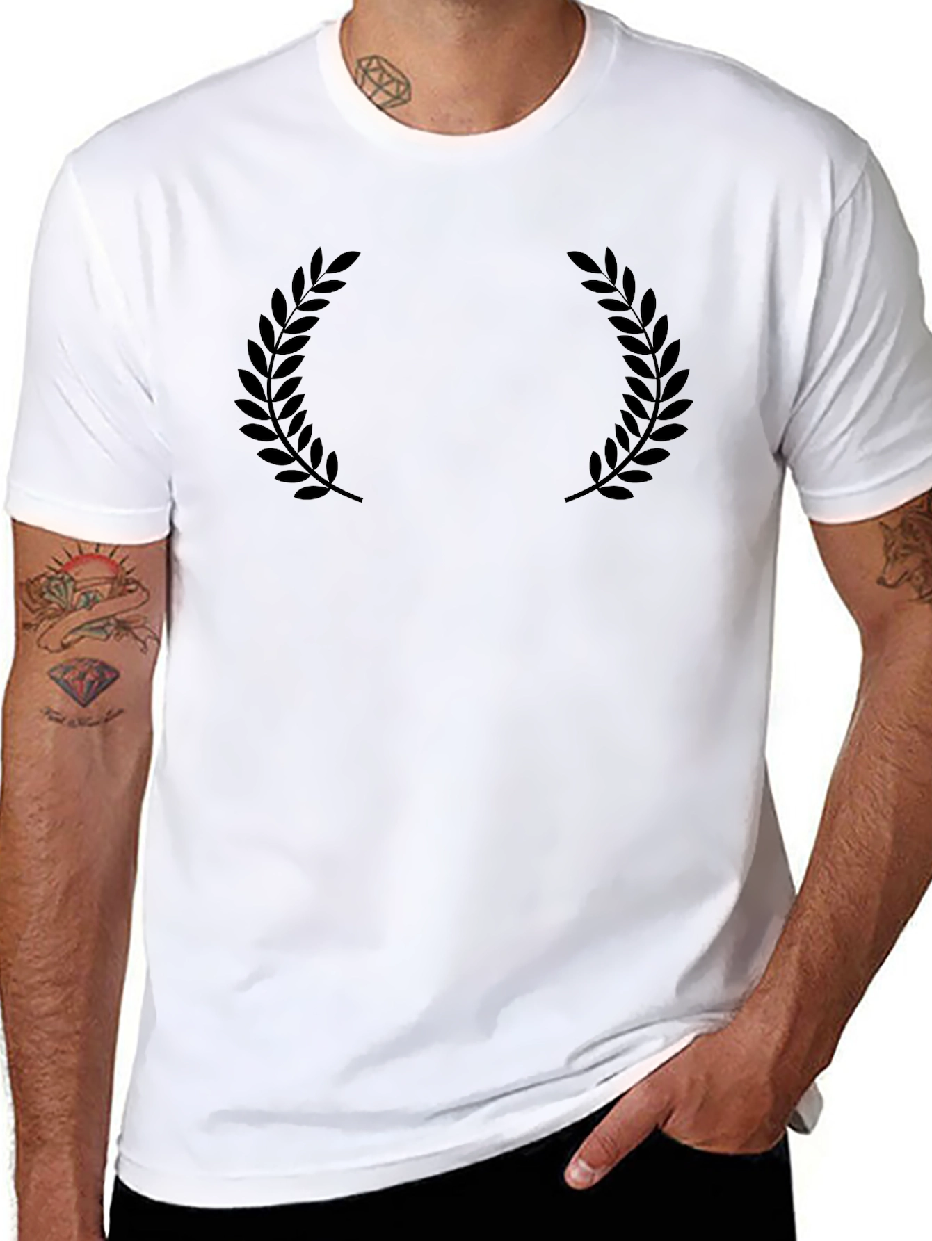 Classic Black Laurel Wreath Graphic Tee