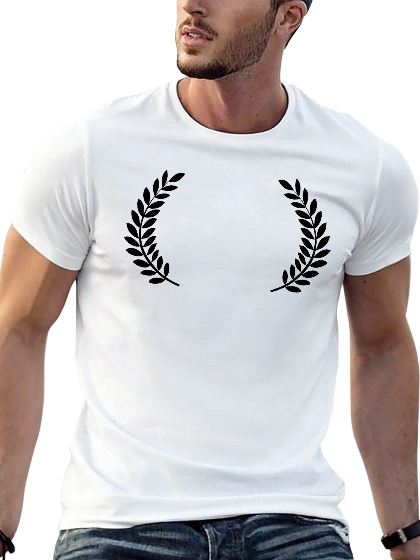 Classic Black Laurel Wreath Graphic Tee