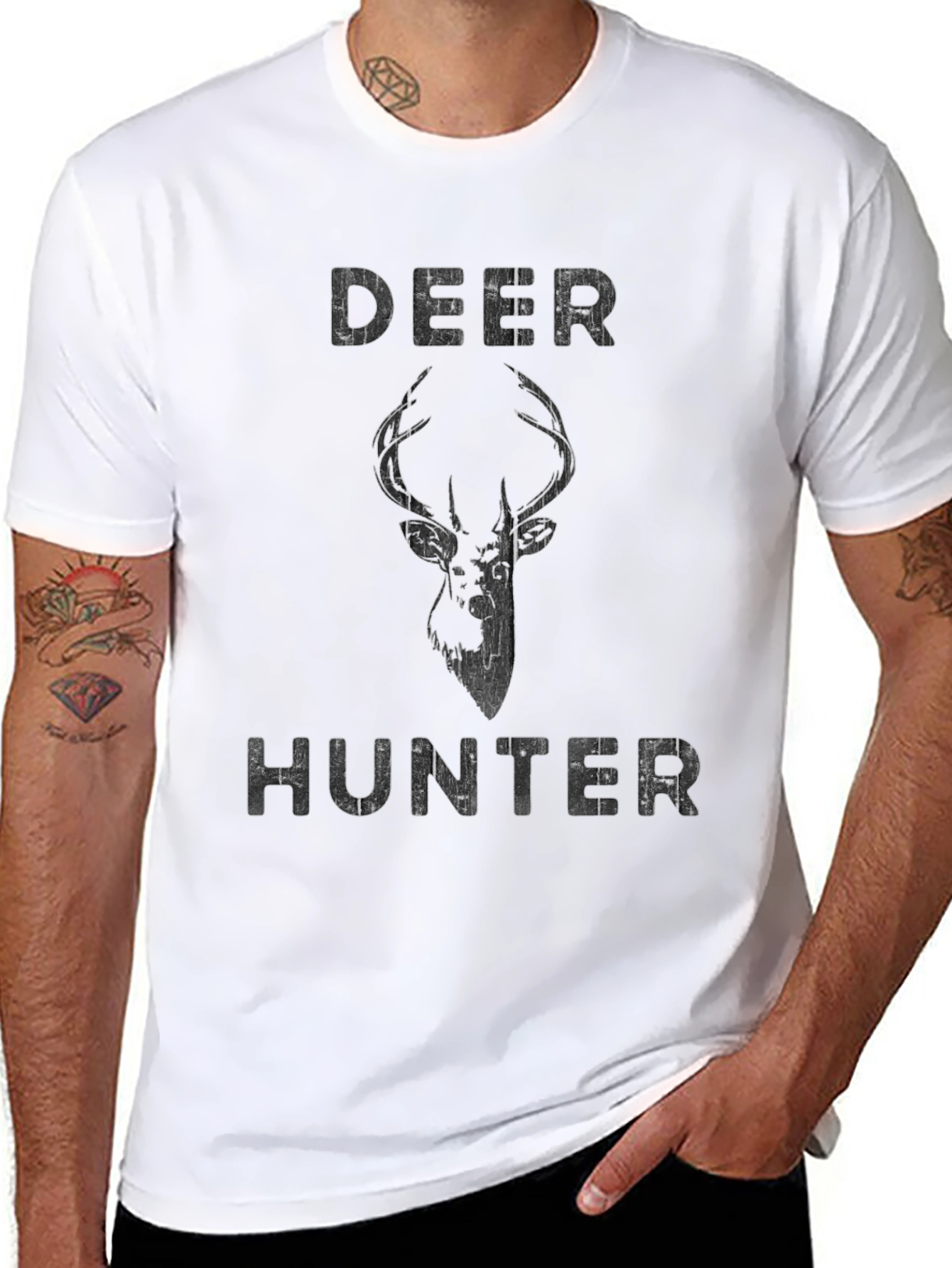 Deer Hunter Graphic T-Shirt - Black