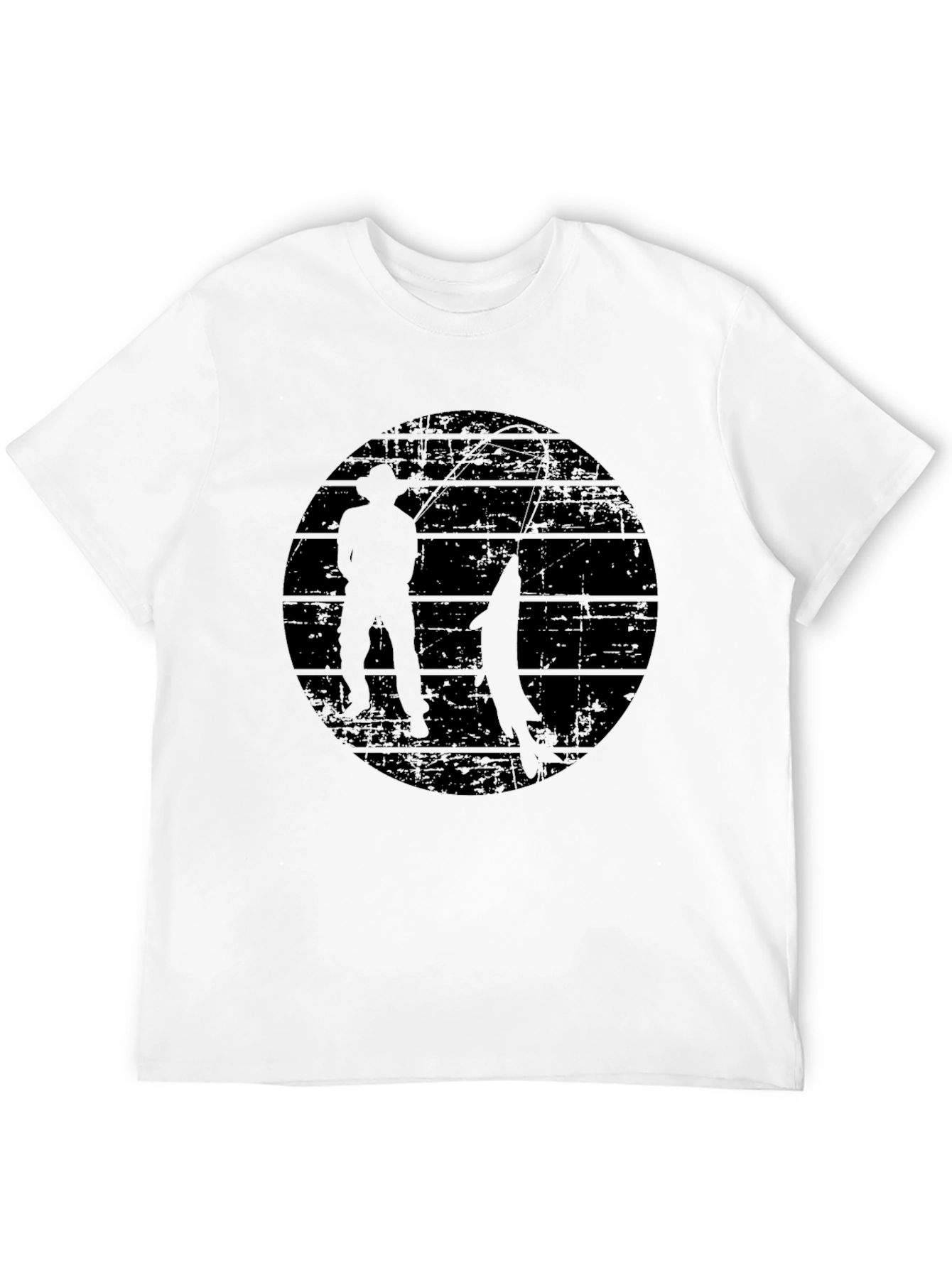 Retro Fishing Silhouette Graphic T-Shirt
