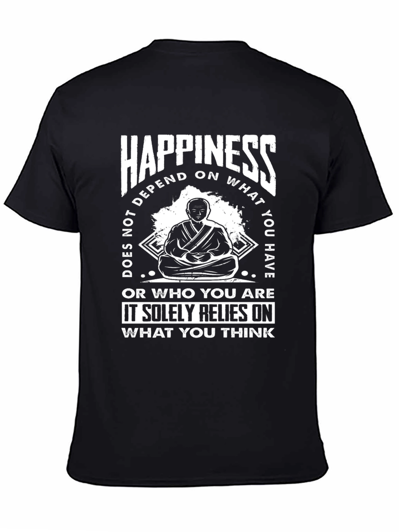 Happiness T-Shirt - Meditating Monk Graphic Tee