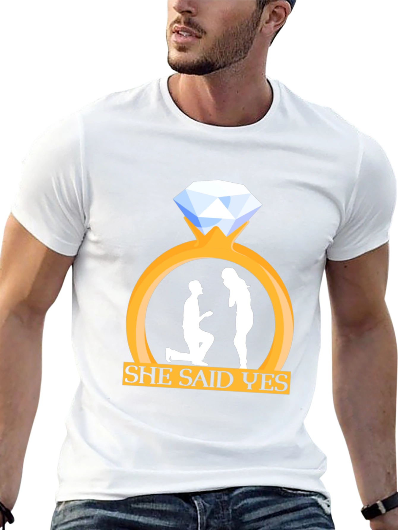 She Said Yes Engagement Proposal T-Shirt