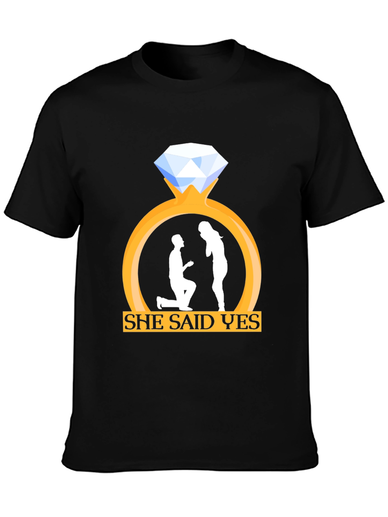 She Said Yes Engagement Proposal T-Shirt