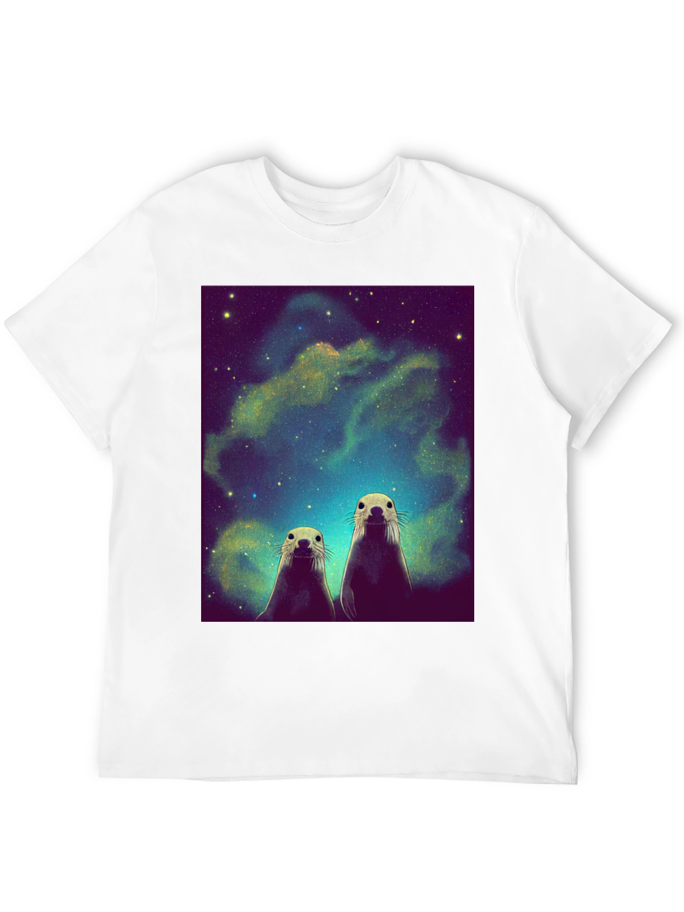 Space Otters Black T-Shirt