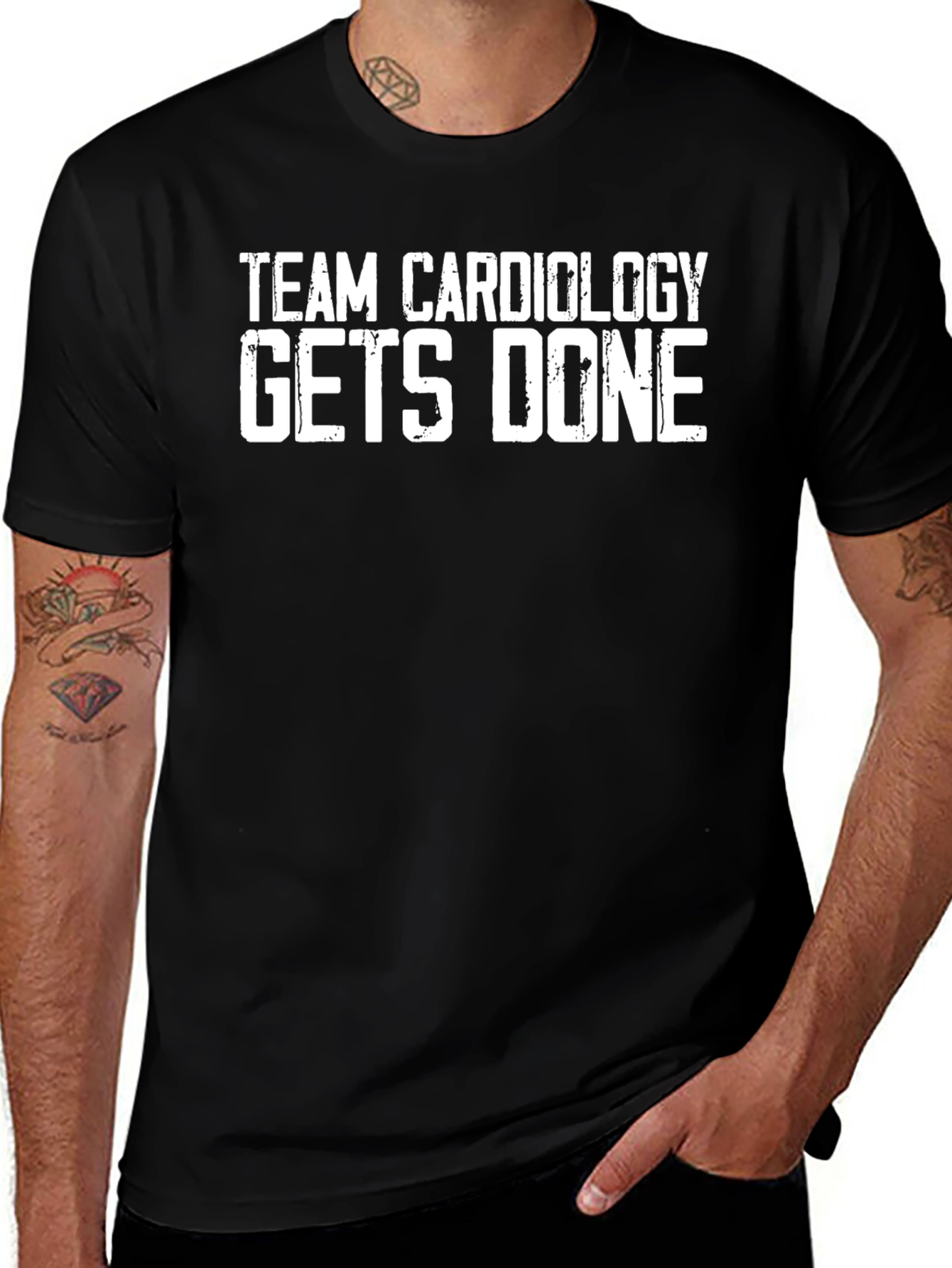 Team Cardiology Gets Done Black T-Shirt