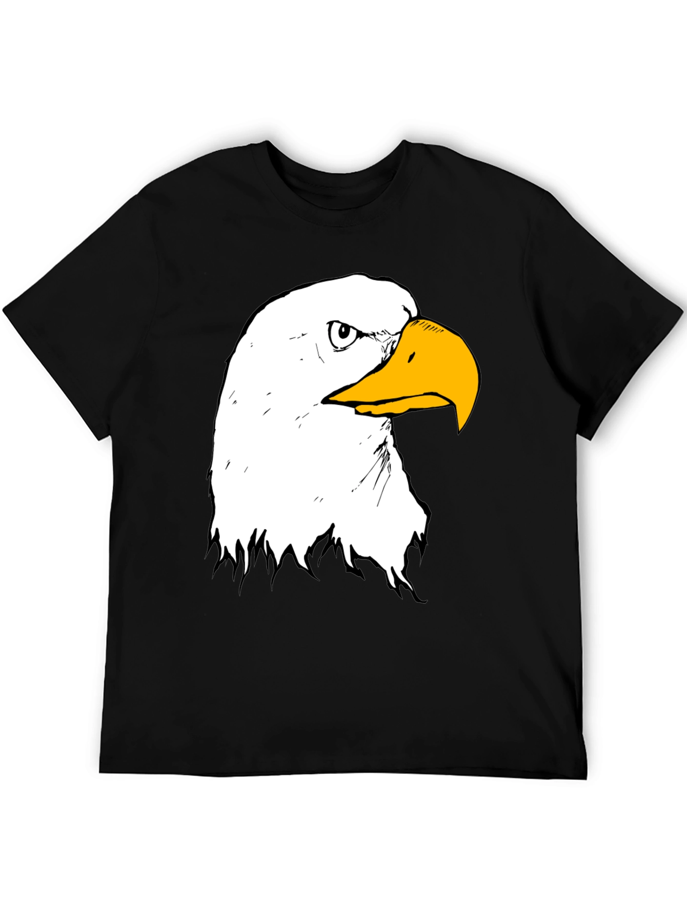 Bald Eagle Graphic Print Black T-Shirt