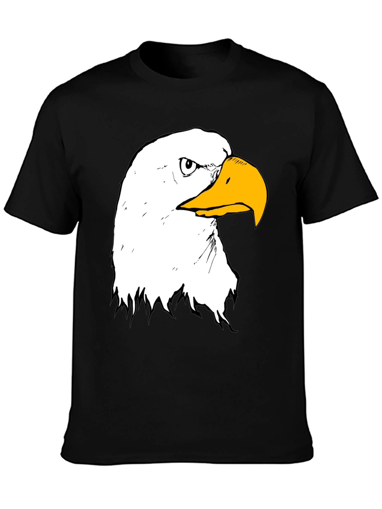 Bald Eagle Graphic Print Black T-Shirt