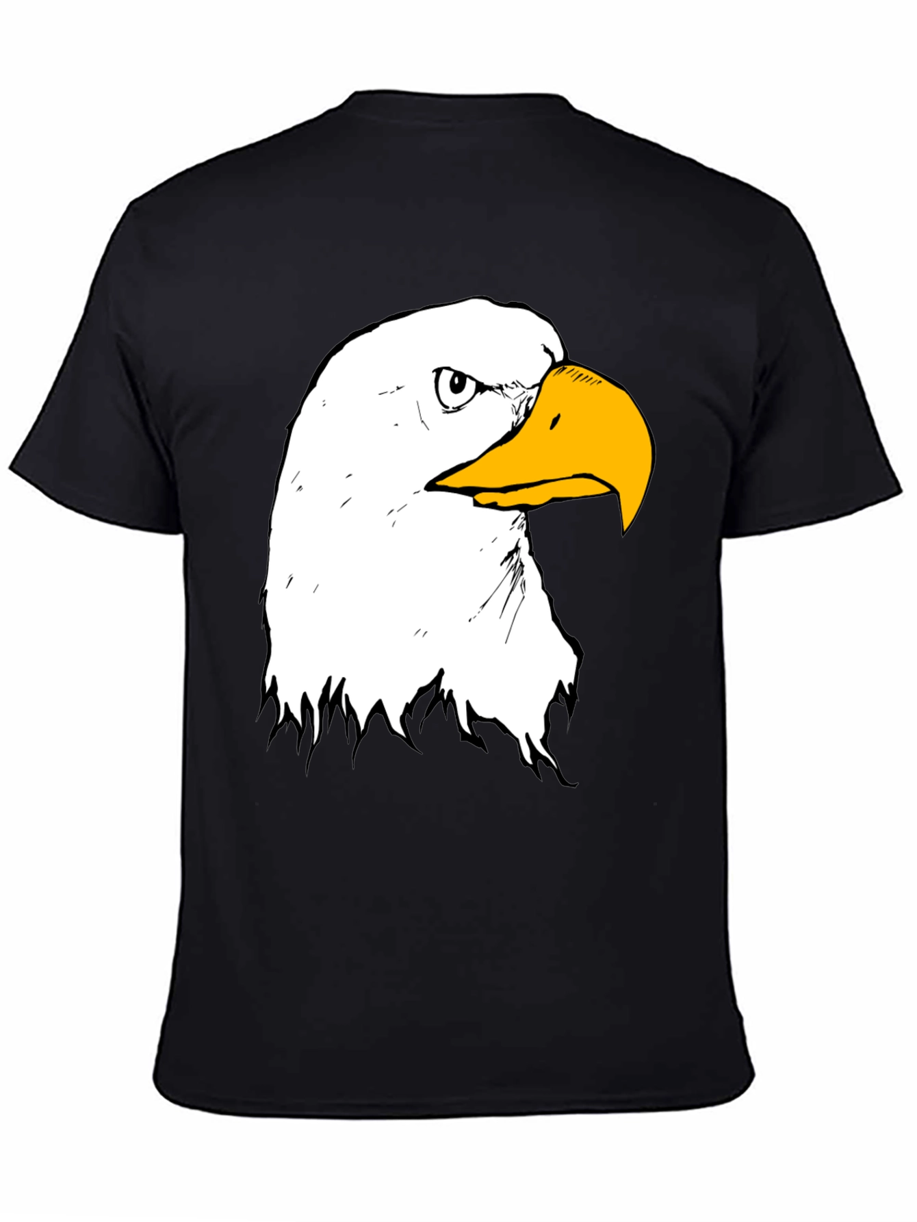 Bald Eagle Graphic Print Black T-Shirt