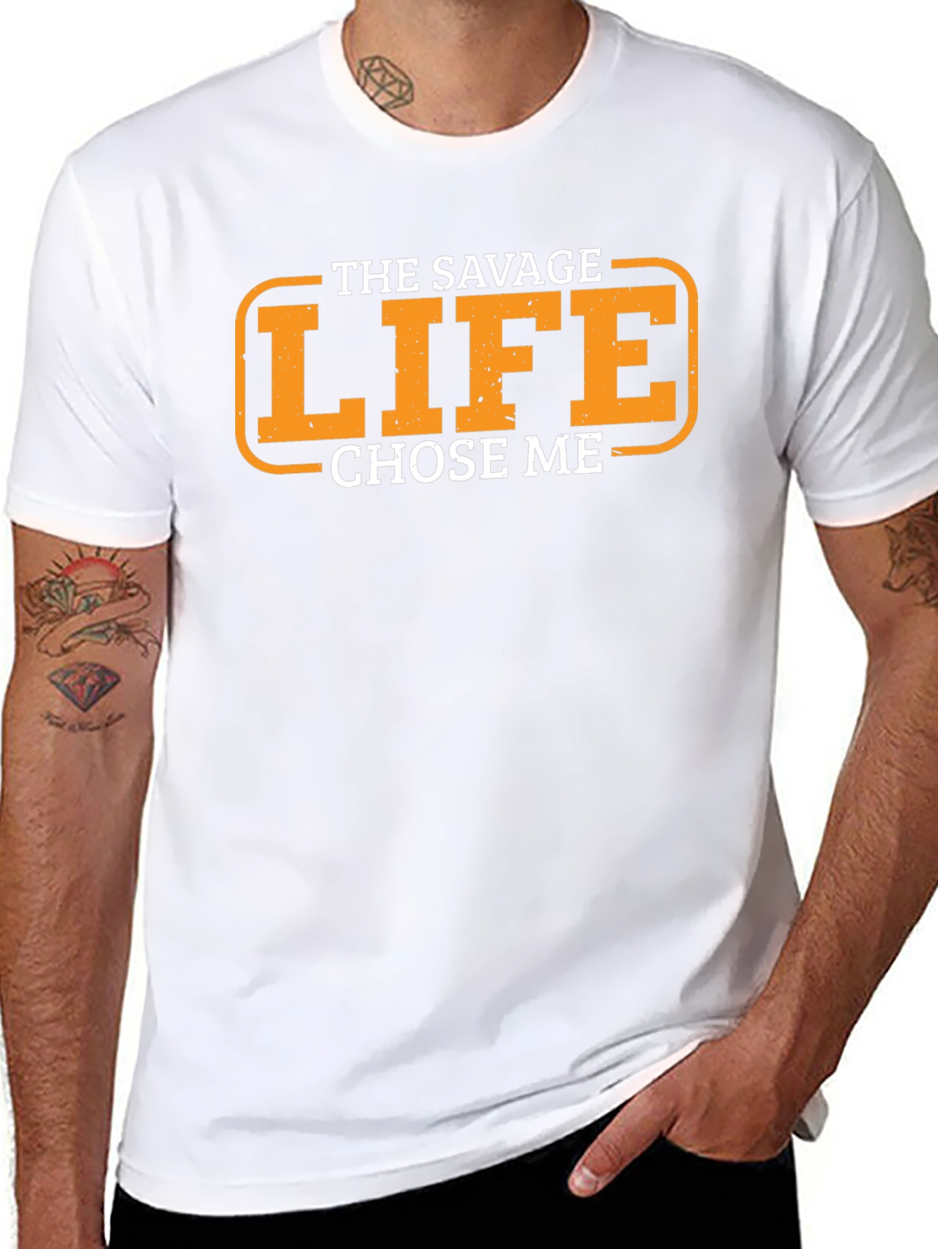 The Savage Life Chose Me Black Graphic T-Shirt