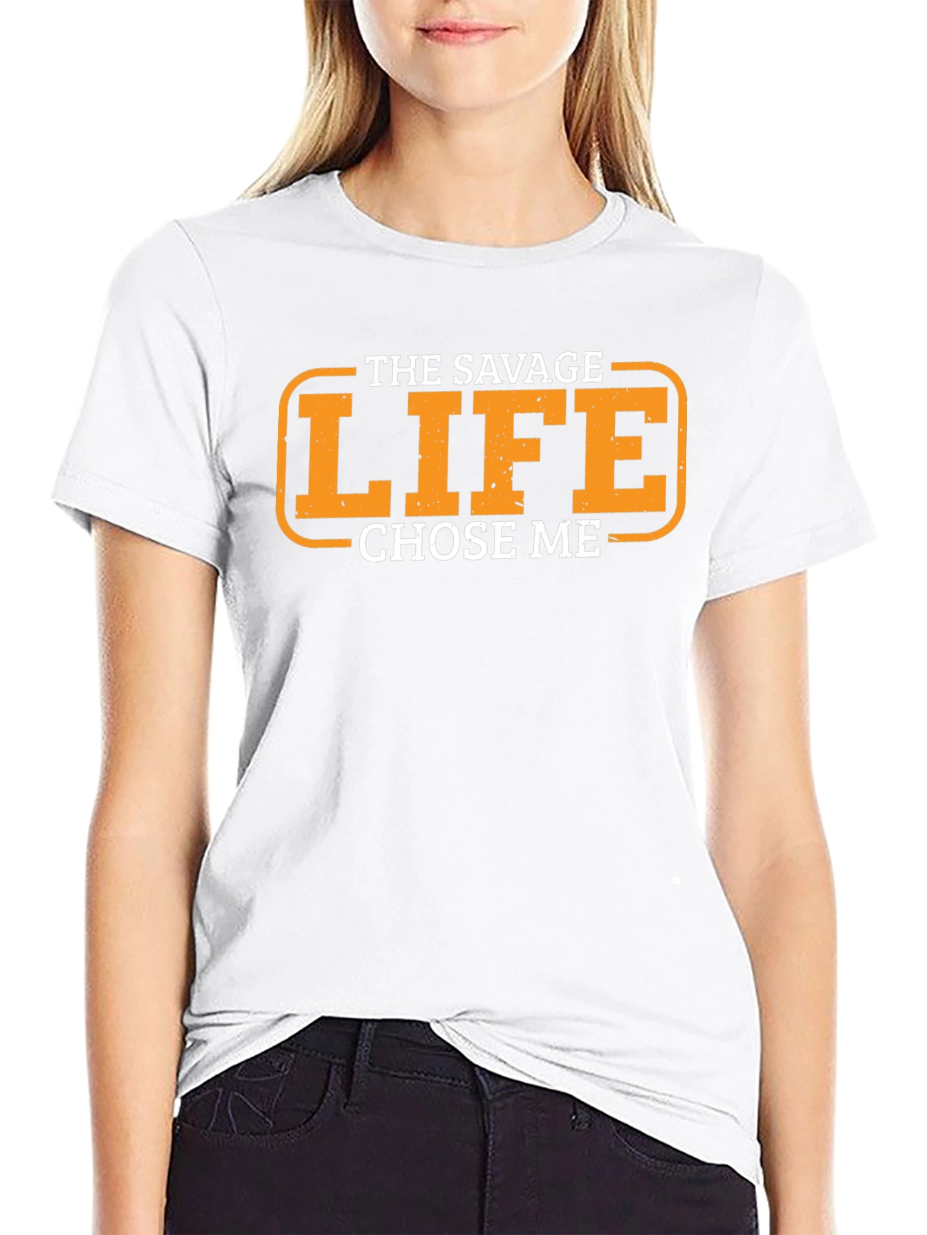 The Savage Life Chose Me Black Graphic T-Shirt