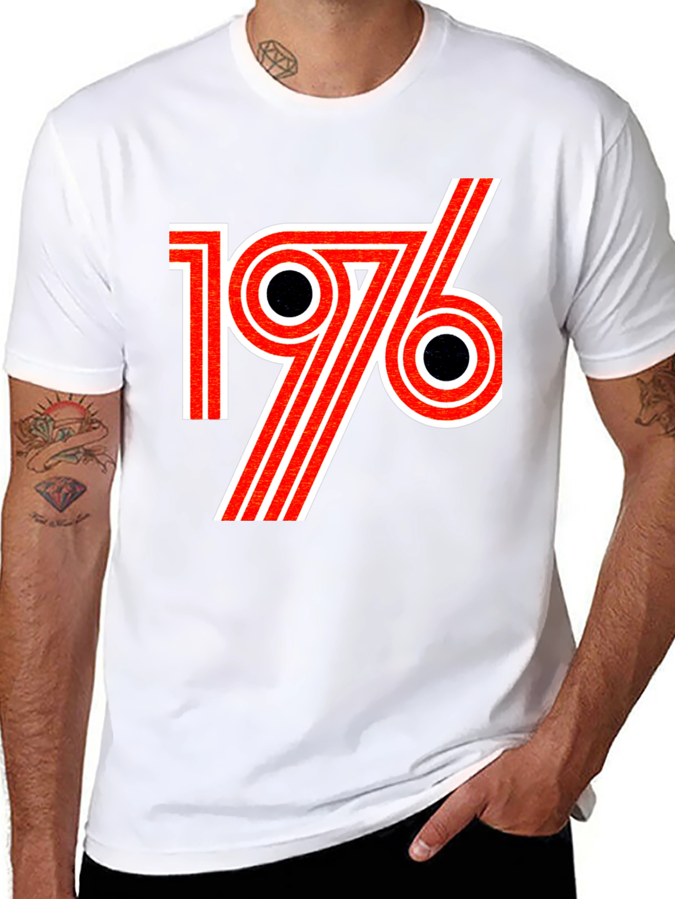 Retro 1976 Graphic T-Shirt - Black