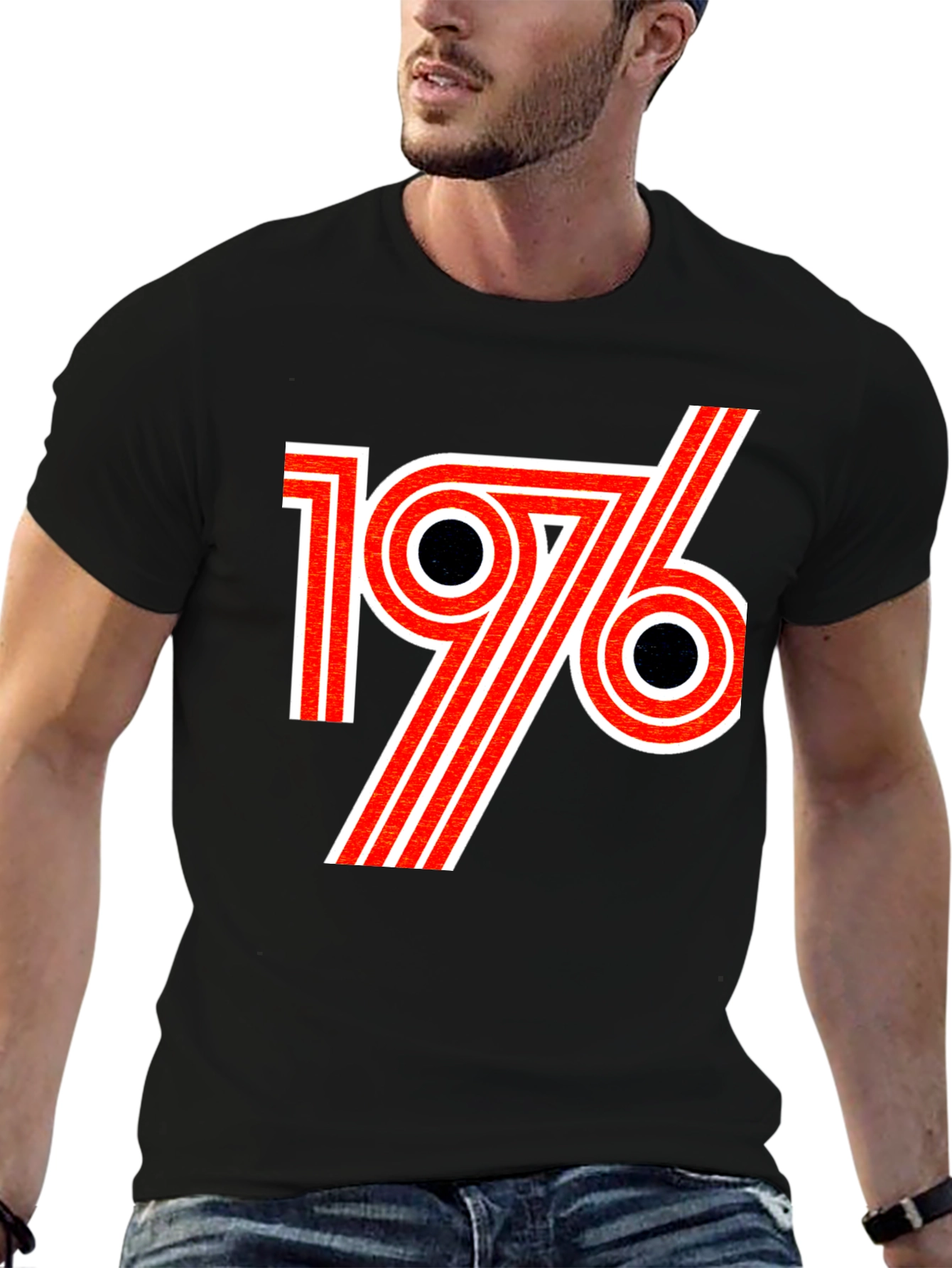 Retro 1976 Graphic T-Shirt - Black