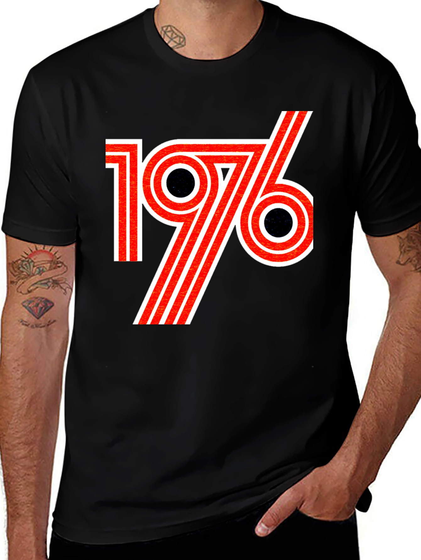 Retro 1976 Graphic T-Shirt - Black
