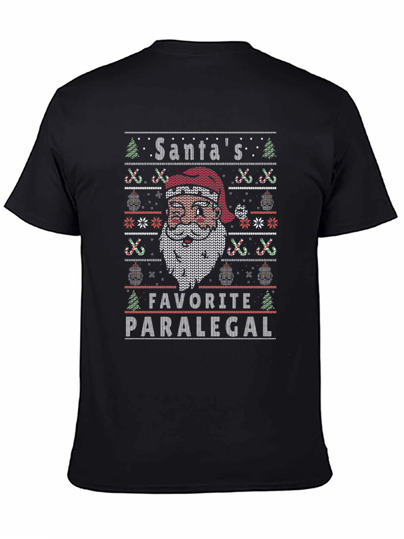 Santas Favorite Paralegal Ugly Christmas Knit T-Shirt